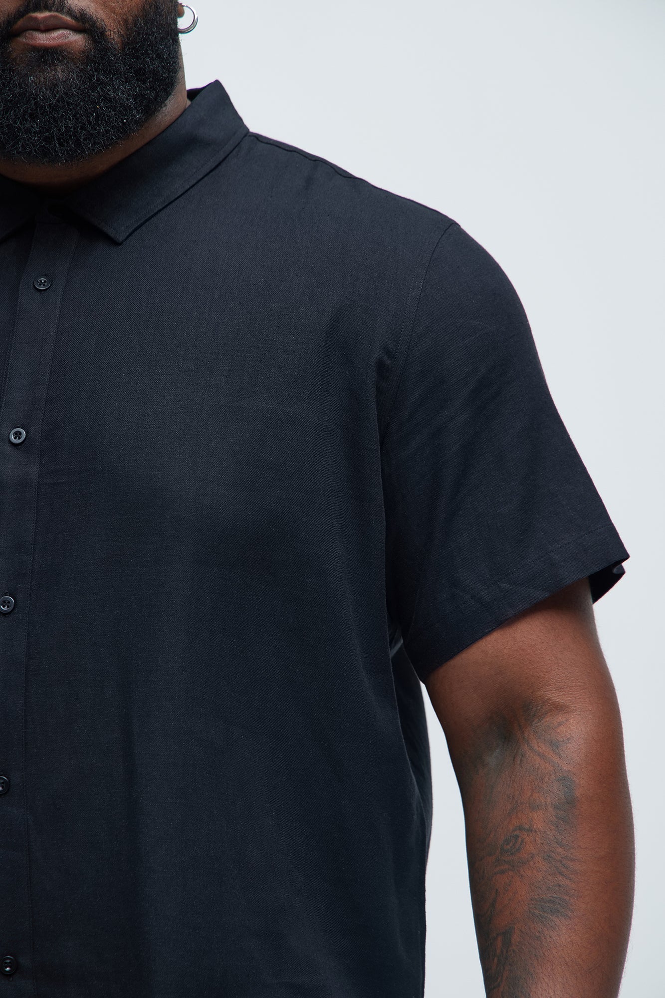 Bahamas Linen Classic Button Up Shirt - Black Fashion Nova