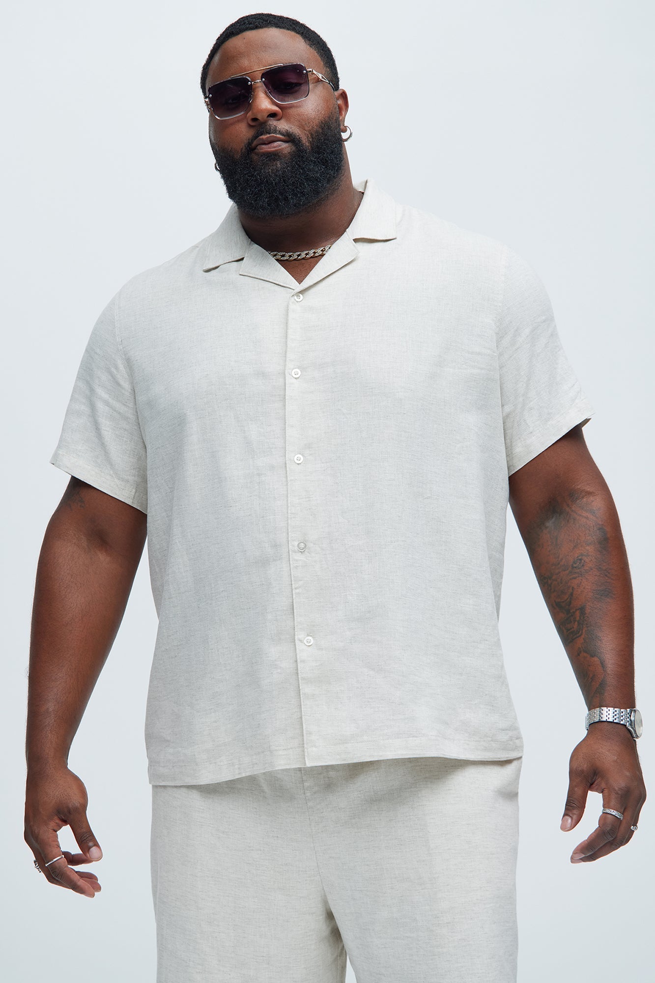 Bahamas Linen Shirt - Oatmeal Fashion Nova