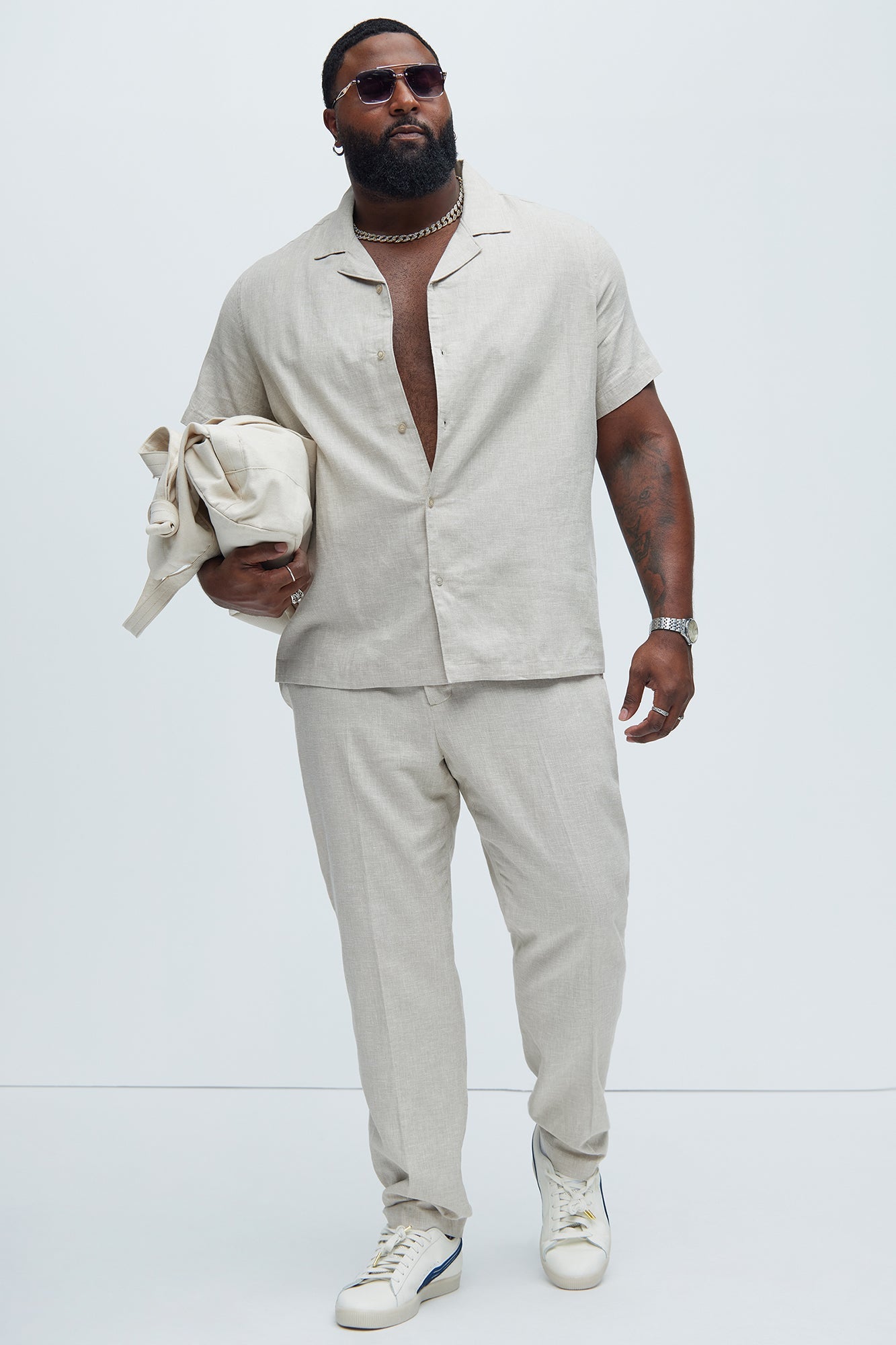 Bahamas Linen Shirt - Stone Fashion Nova