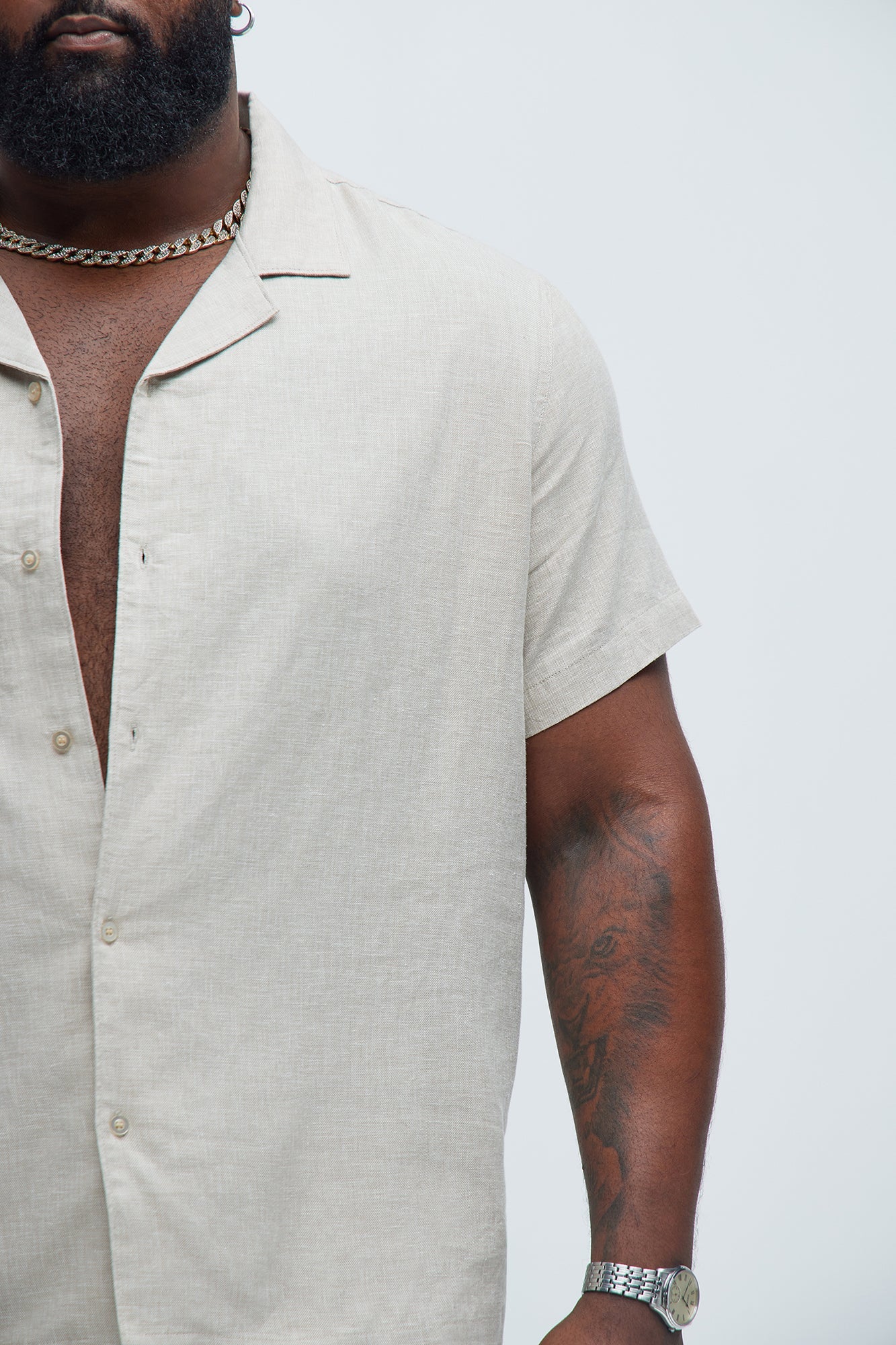 Bahamas Linen Shirt - Stone Fashion Nova