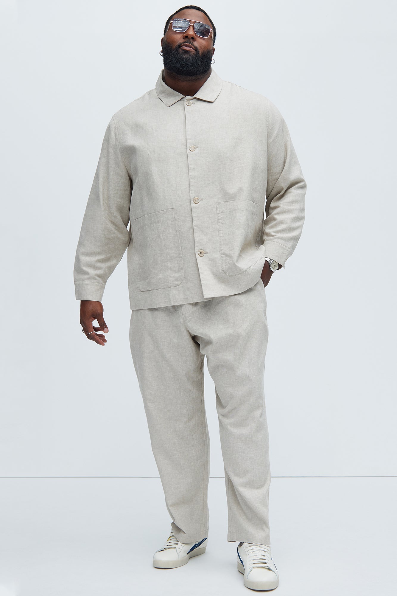 Bahamas Straight Linen Pants - Stone Fashion Nova