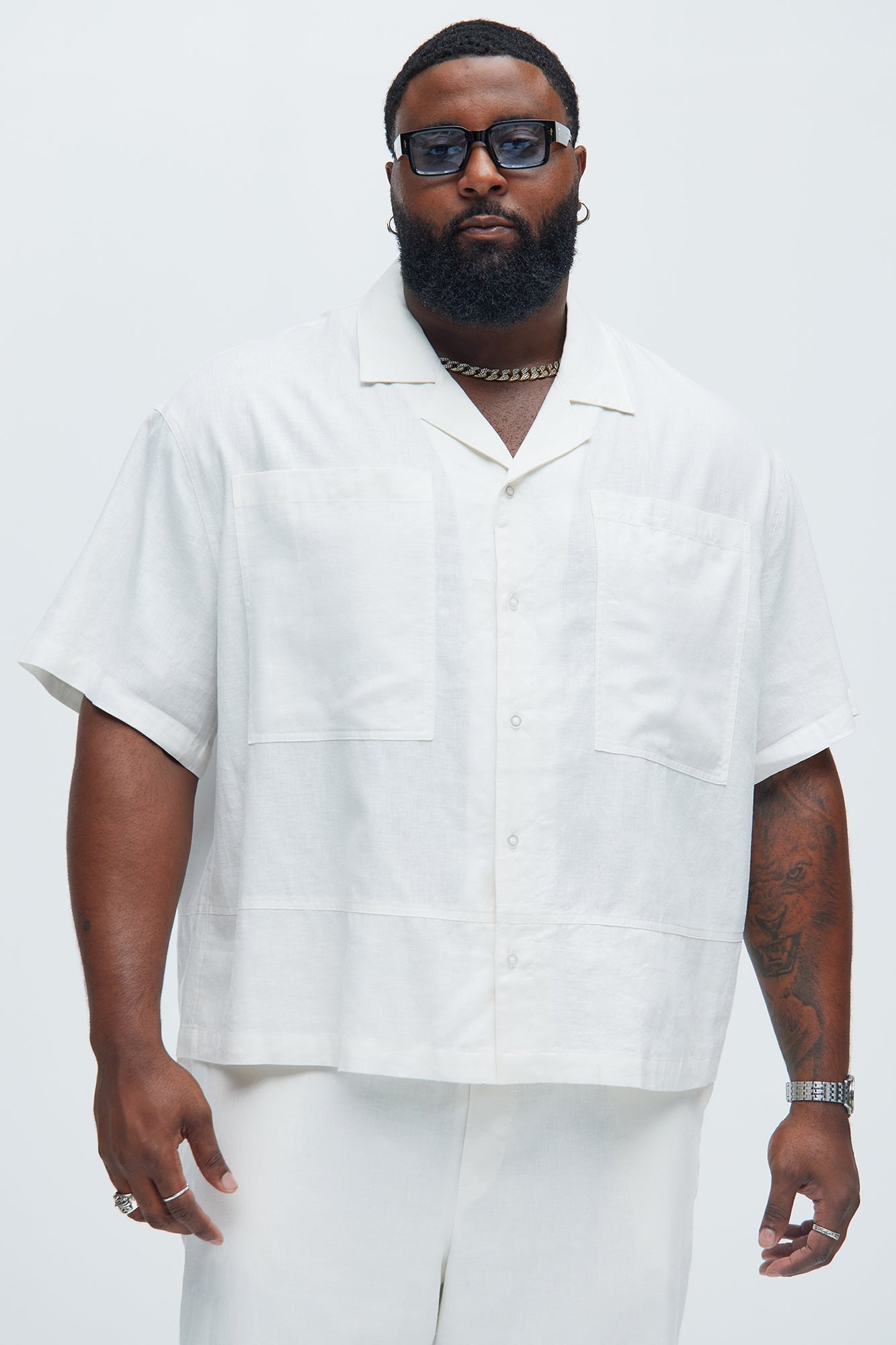 Bahamas Linen Cuban Boxy Shirt - White Fashion Nova