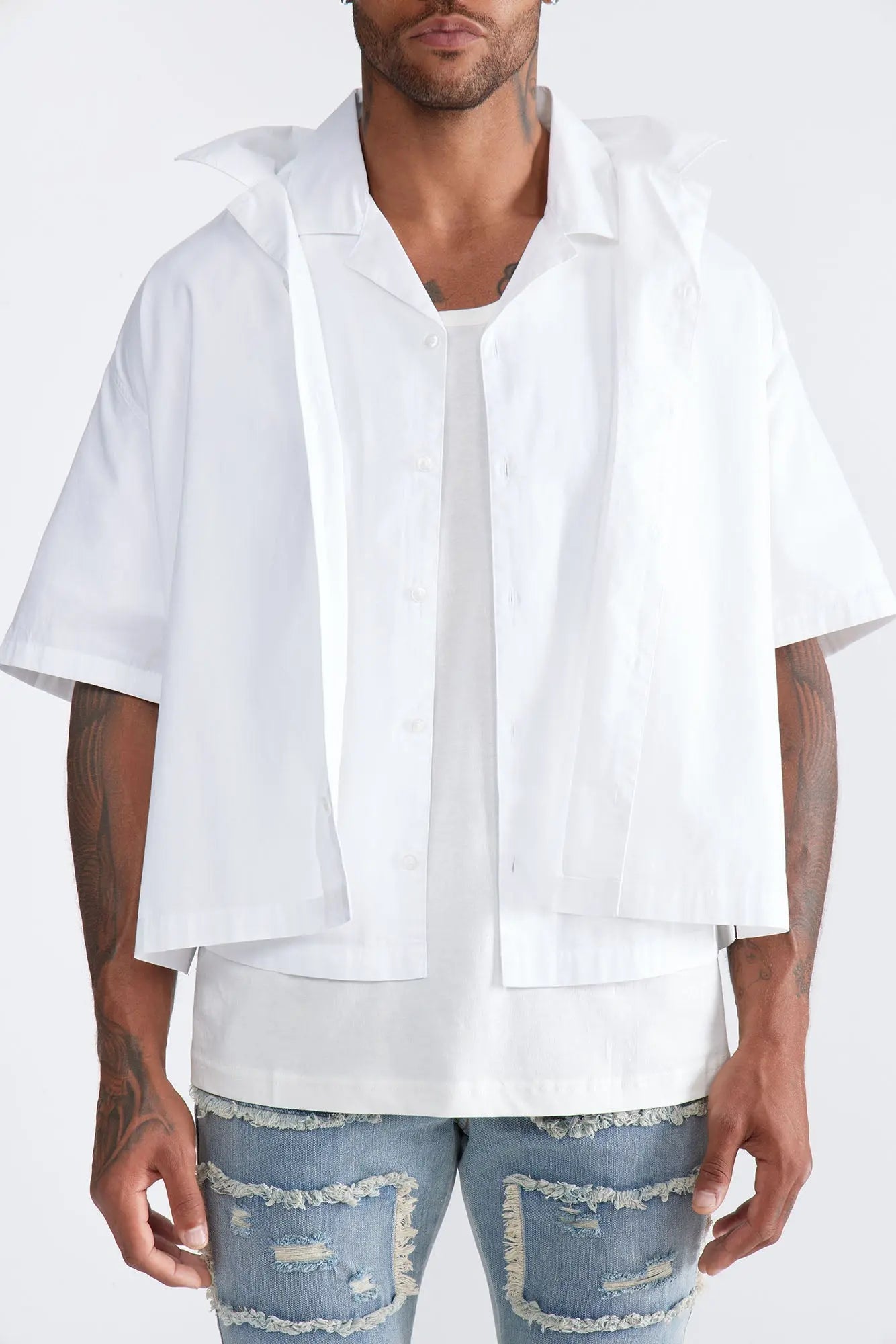 Ryland Relaxed Cotton Short Sleeve Cuban Shirt - White Fashion Nova