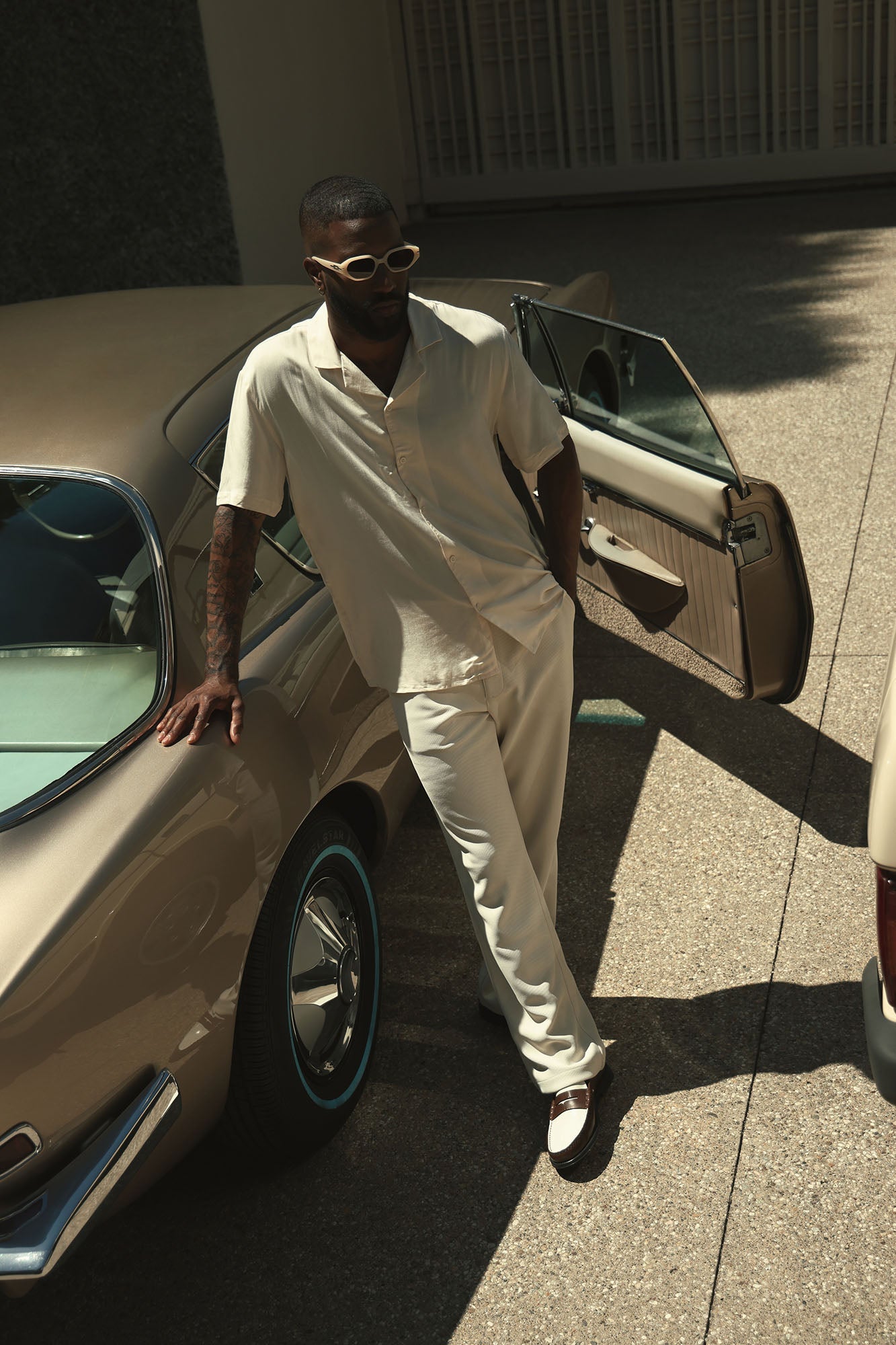 Turner Straight Trousers - Cream Fashion Nova