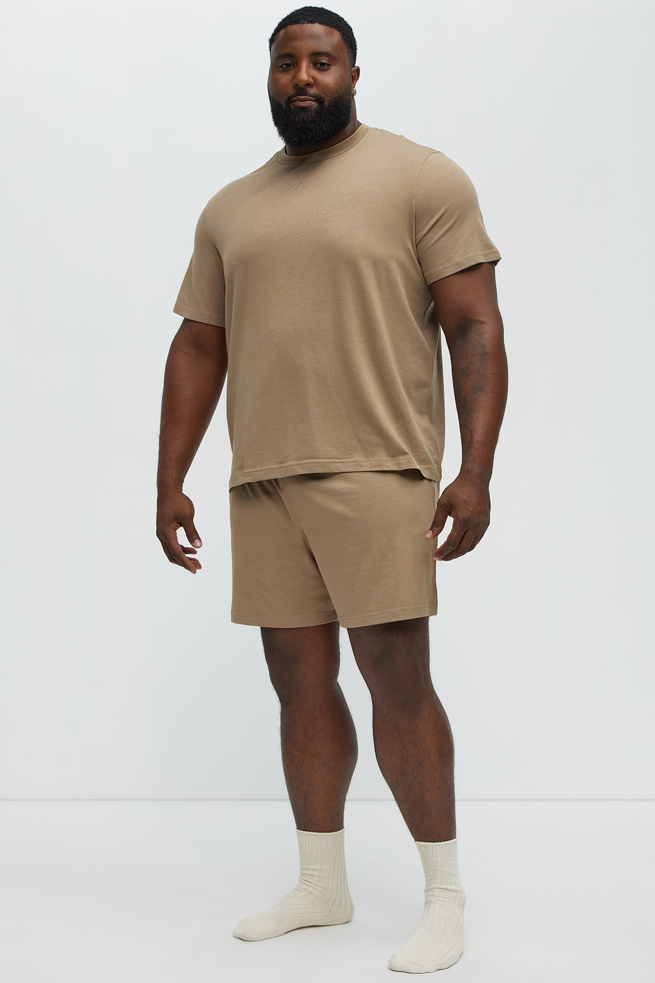 Essential Modal Lounge Short Sleeve Tee - Taupe Fashion Nova