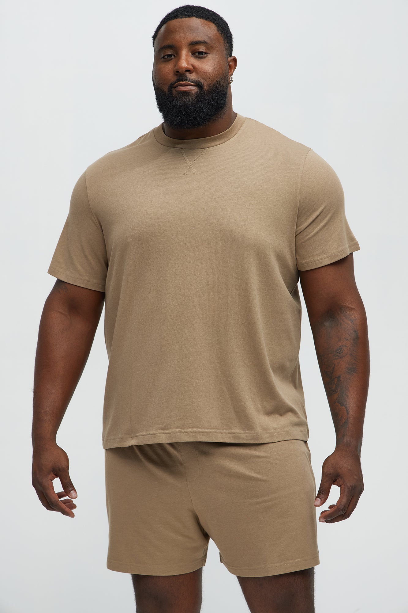 Essential Modal Lounge Short Sleeve Tee - Taupe Fashion Nova
