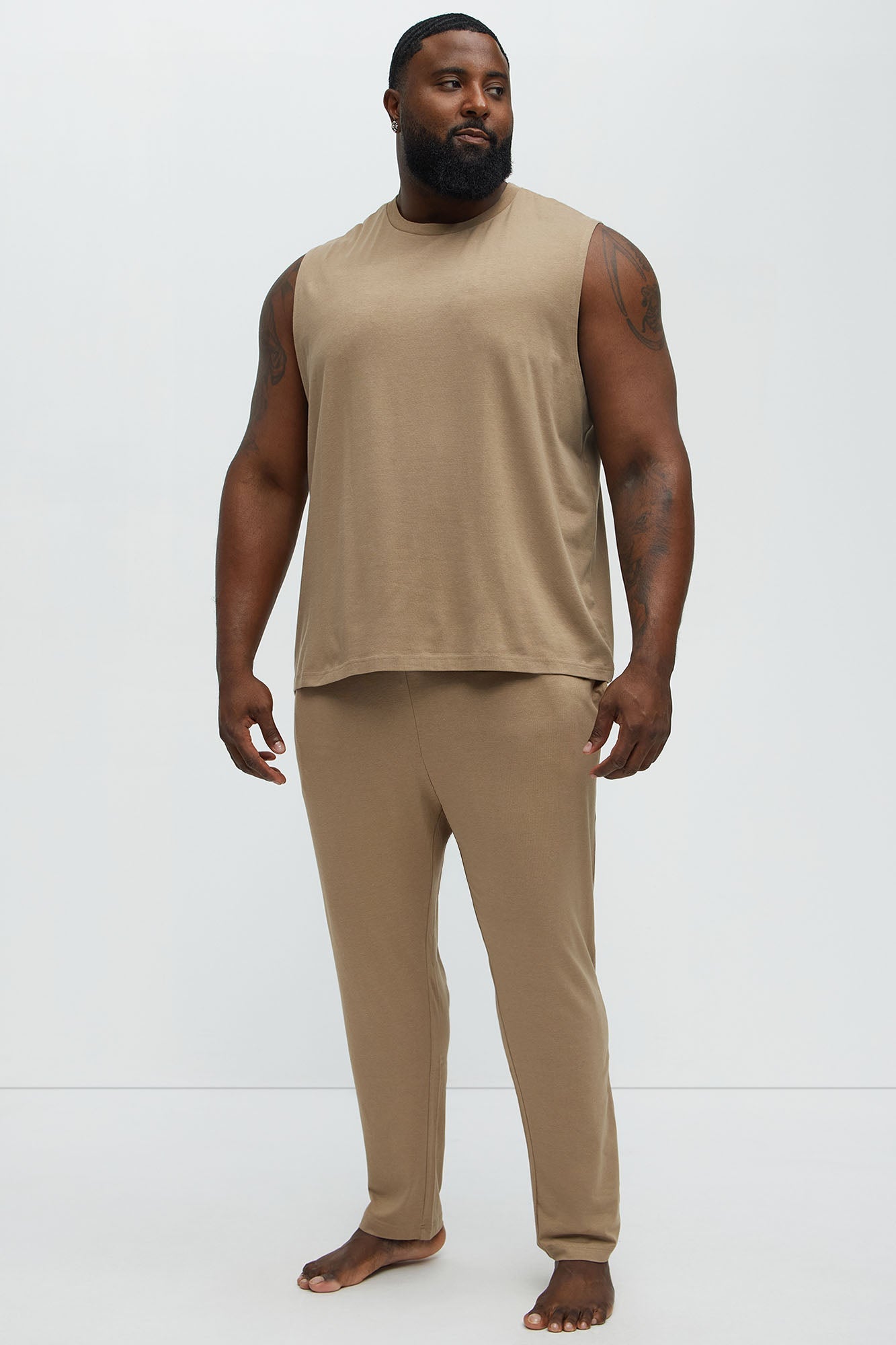 Essential Modal Lounge Sleeveless Muscle Tee - Taupe Fashion Nova