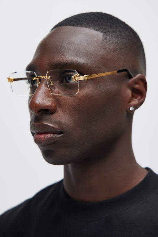 Burn It Down Sunglasses - Gold/Clear Fashion Nova