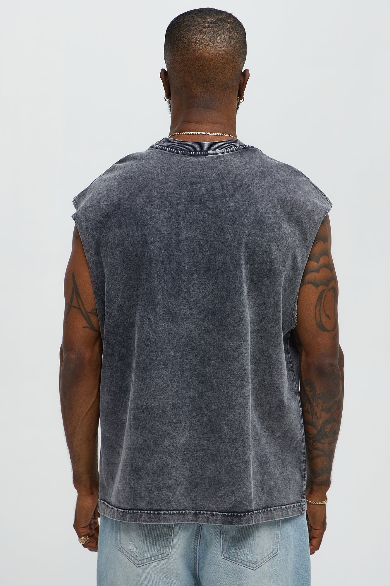 Relaxed Vintage Wash Heavyweight Muscle Tee - Black Wash Fashion Nova