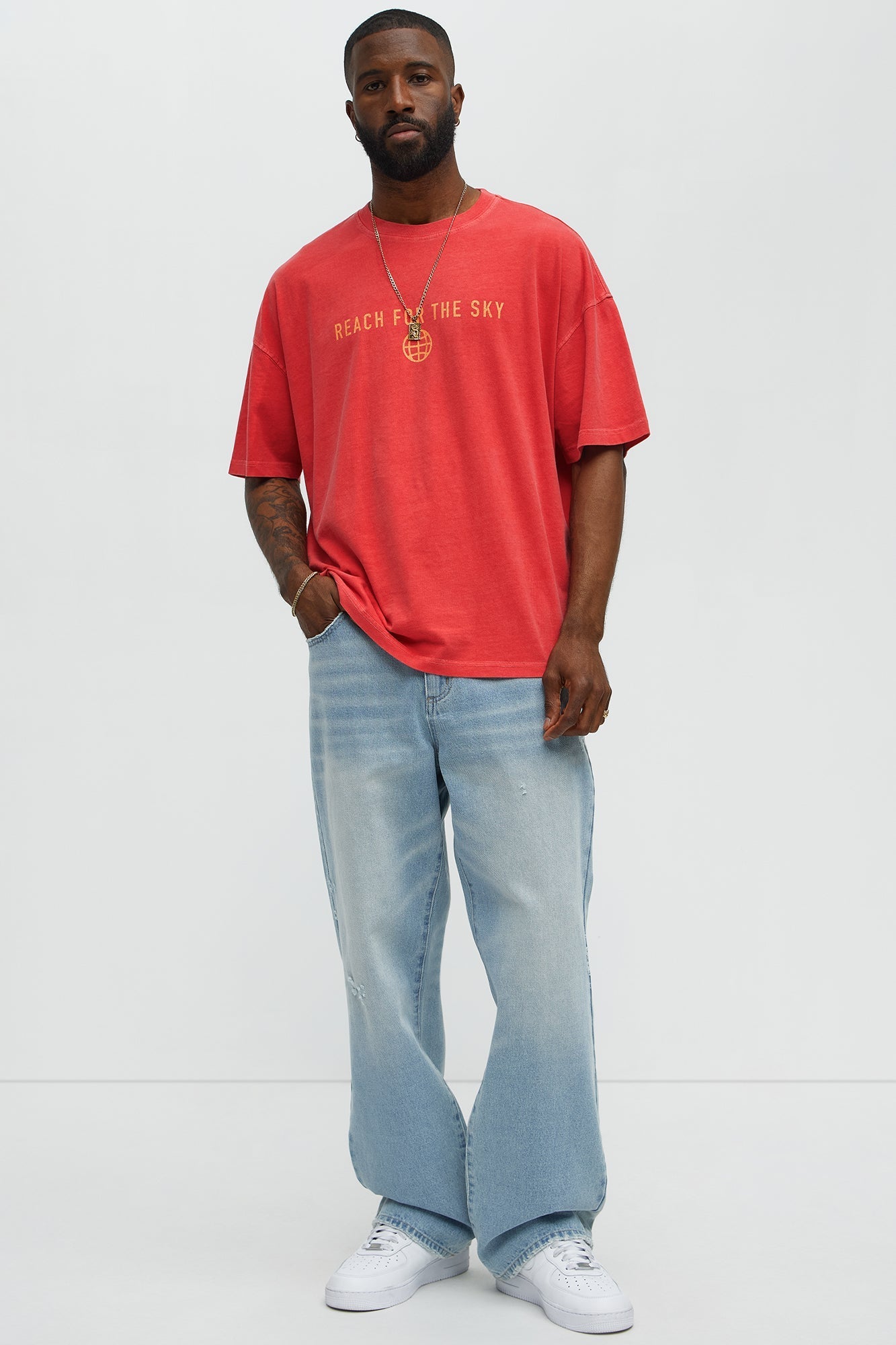 Reach For The Sky Oversized Short Sleeve Tee - Coral Fashion Nova