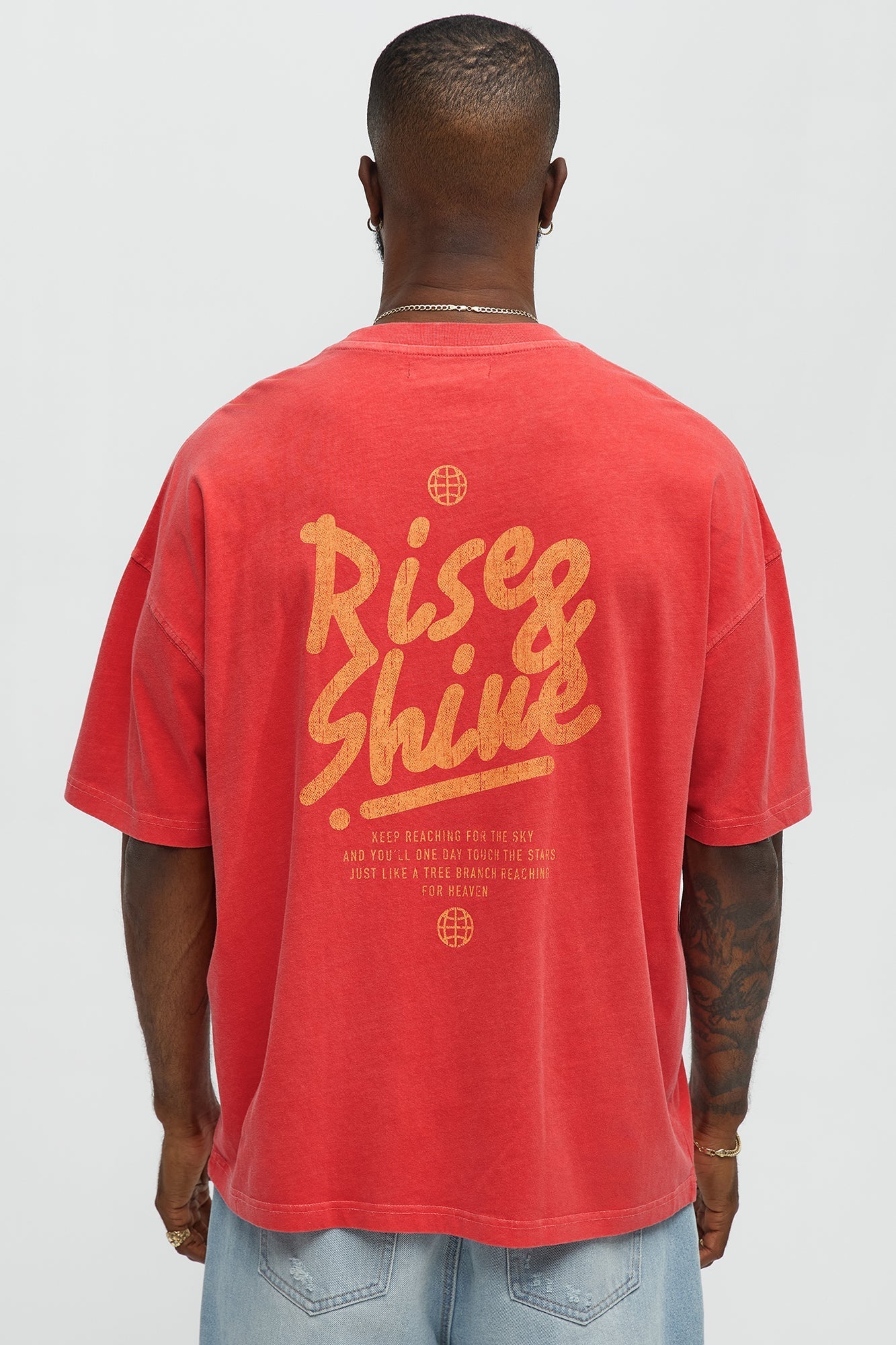 Reach For The Sky Oversized Short Sleeve Tee - Coral Fashion Nova