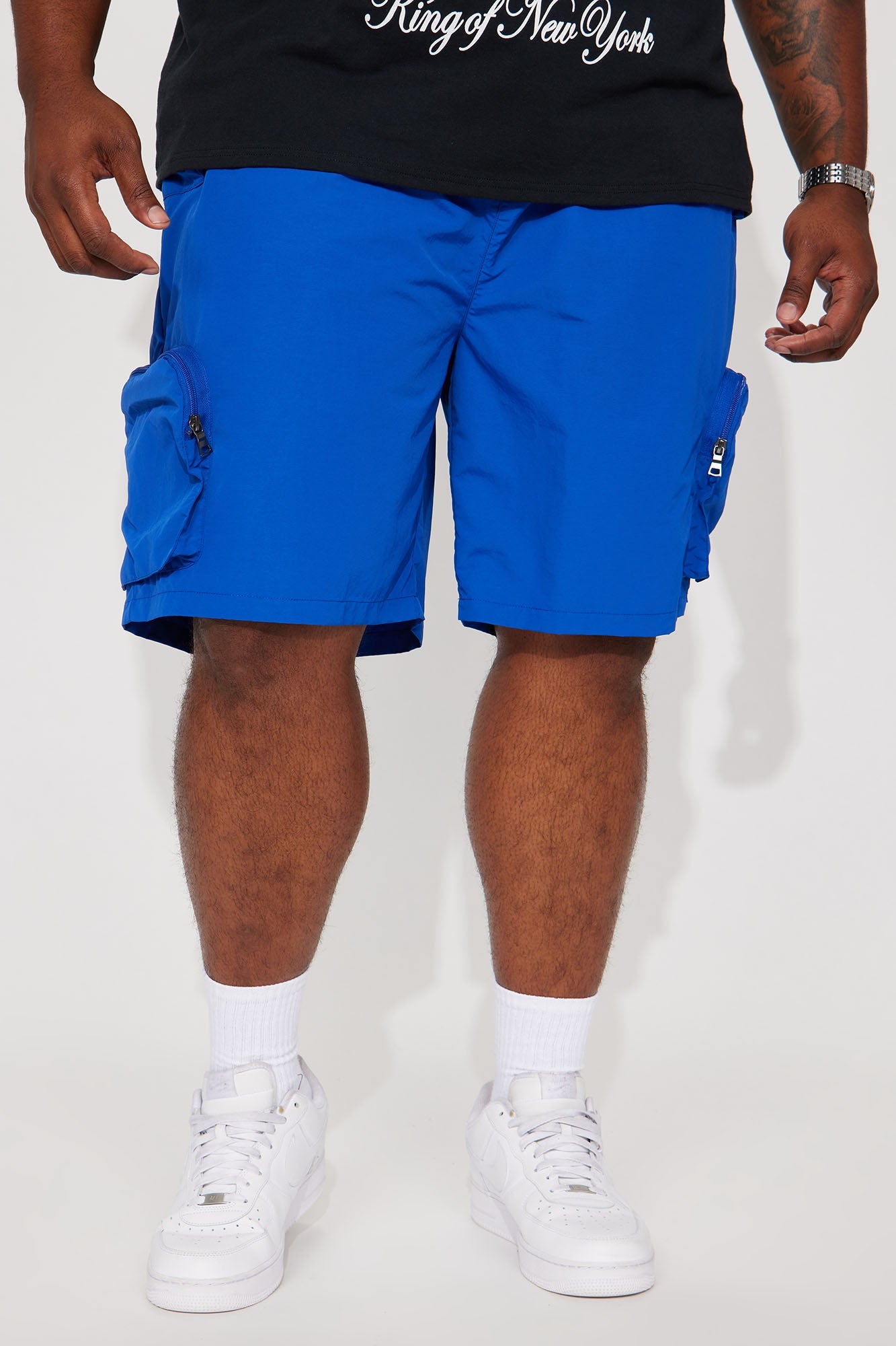 All This And That Nylon Cargo Shorts - Royal Fashion Nova