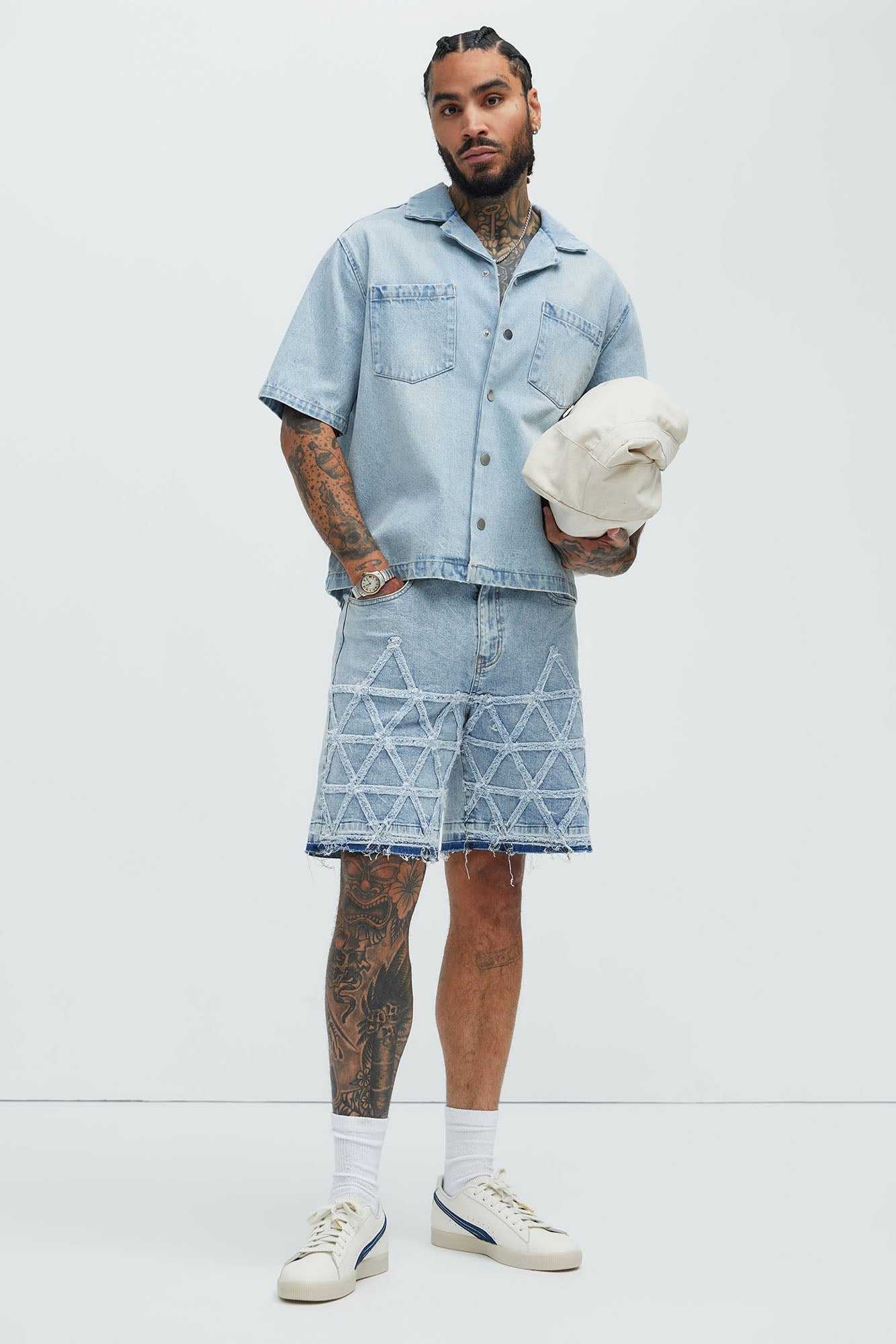 Interstellar Relaxed Denim Shorts - Medium Blue Wash Fashion Nova
