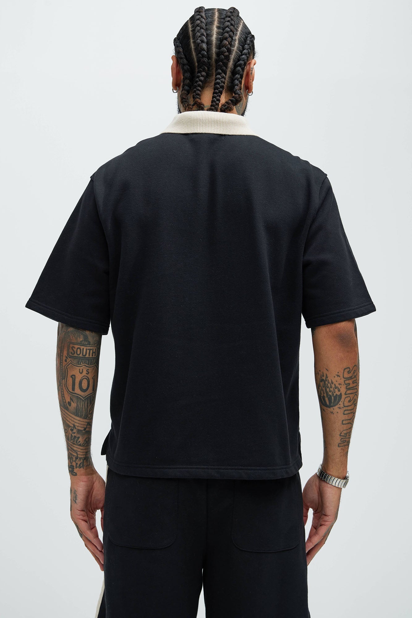 Luka Zipper Shirt - Black/combo Fashion Nova