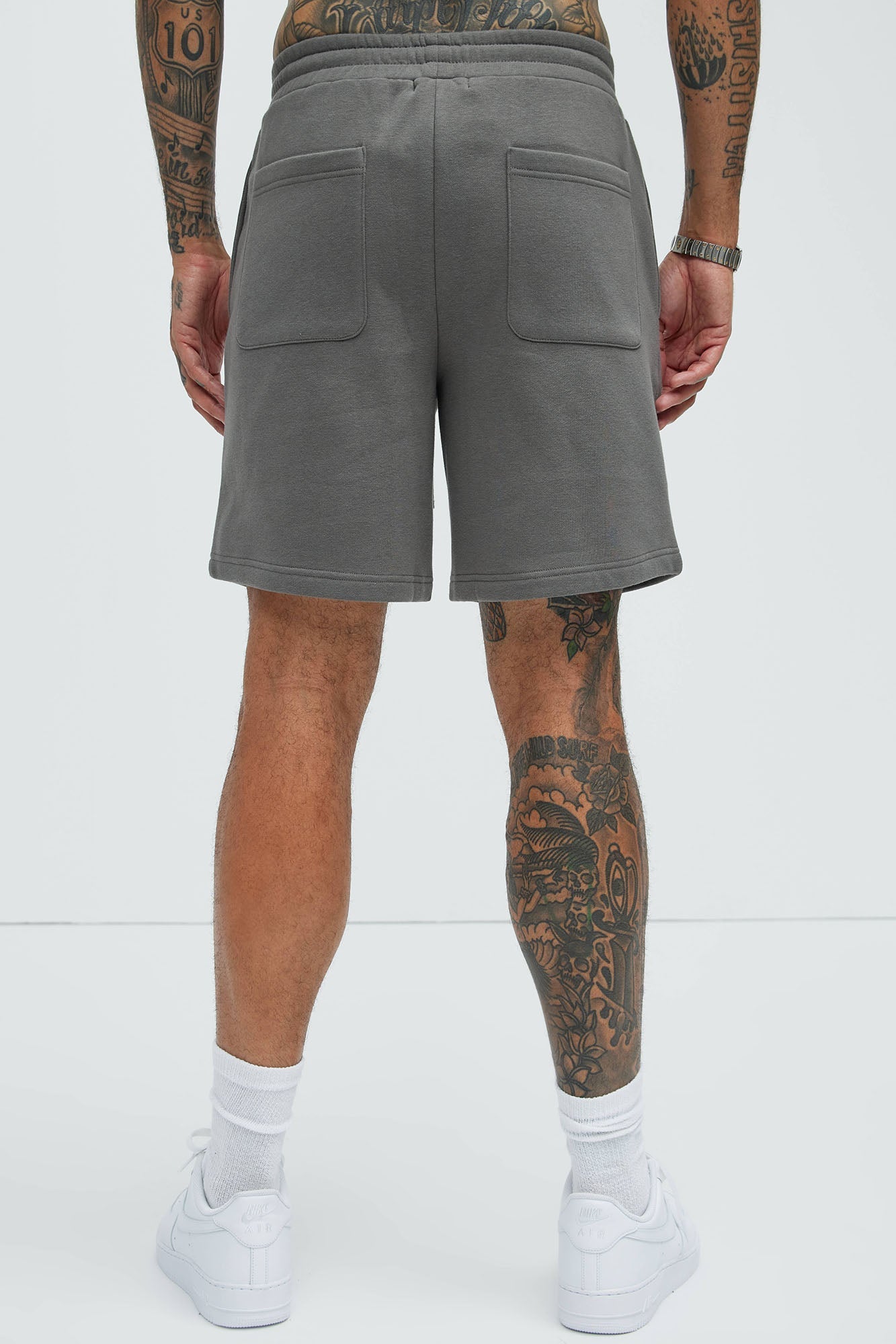 Tyson Bones Relaxed Shorts - Charcoal Fashion Nova