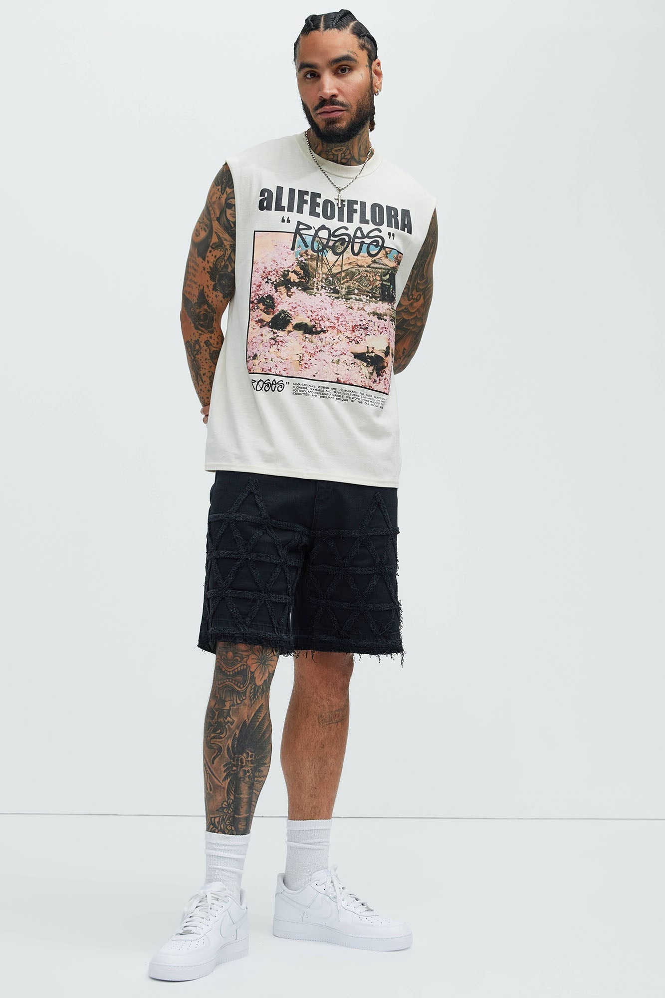 A Life Of Flora Sleeveless Tee - Tan Fashion Nova