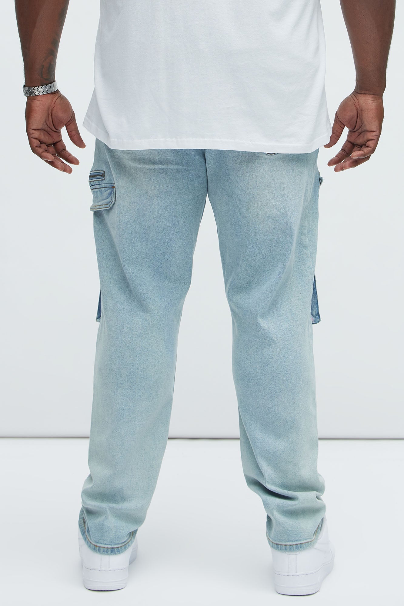 Cargo Pocket Slim Taper Jeans - Light Blue Wash Fashion Nova