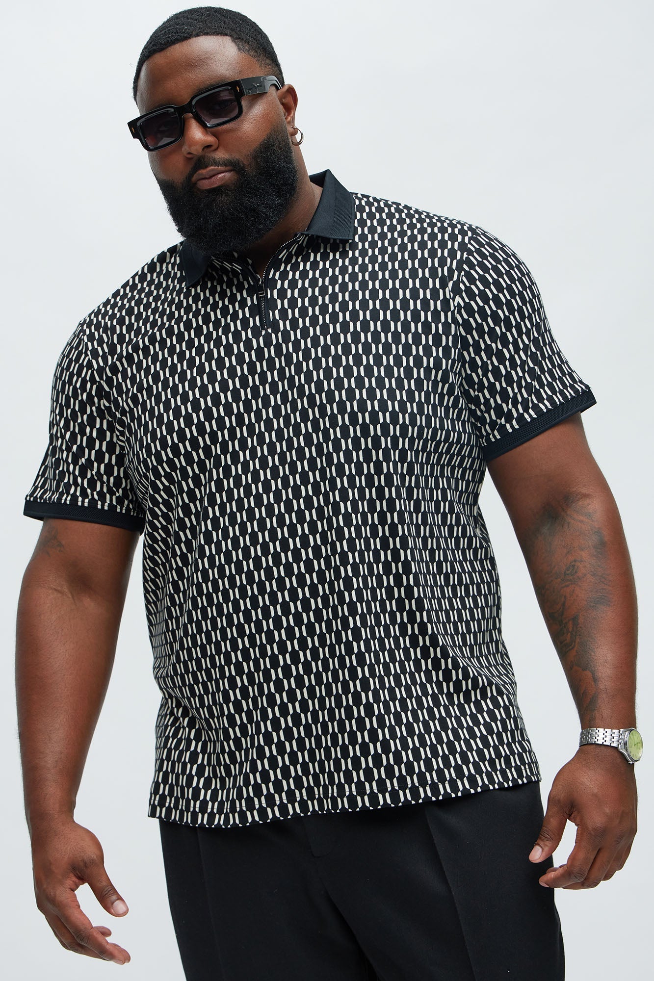 Interlocked Polo - Black Fashion Nova