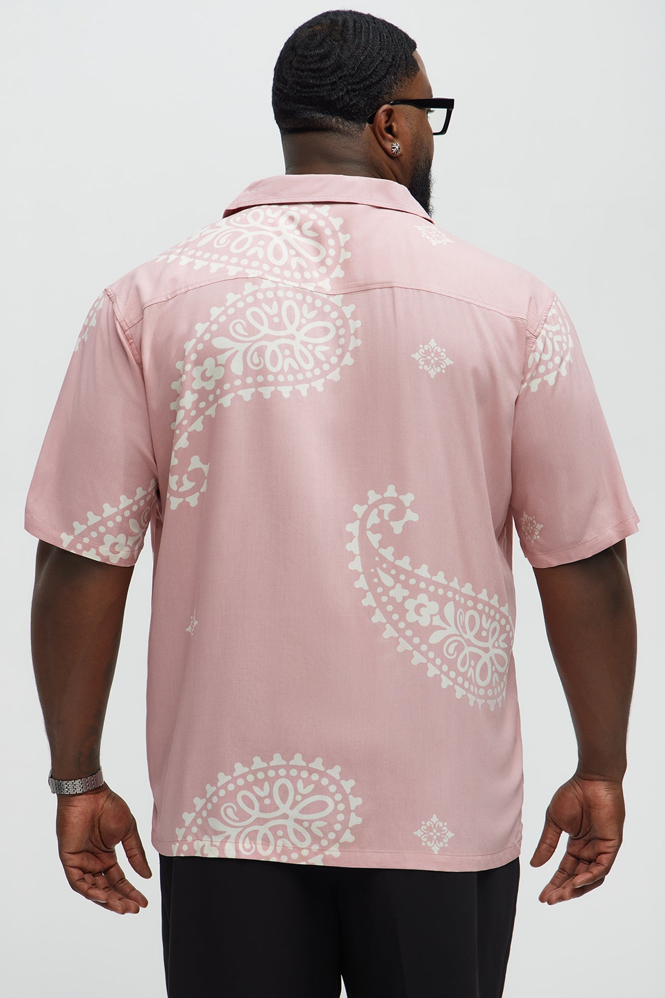 Paisley Rayon Shirt - Pink Fashion Nova