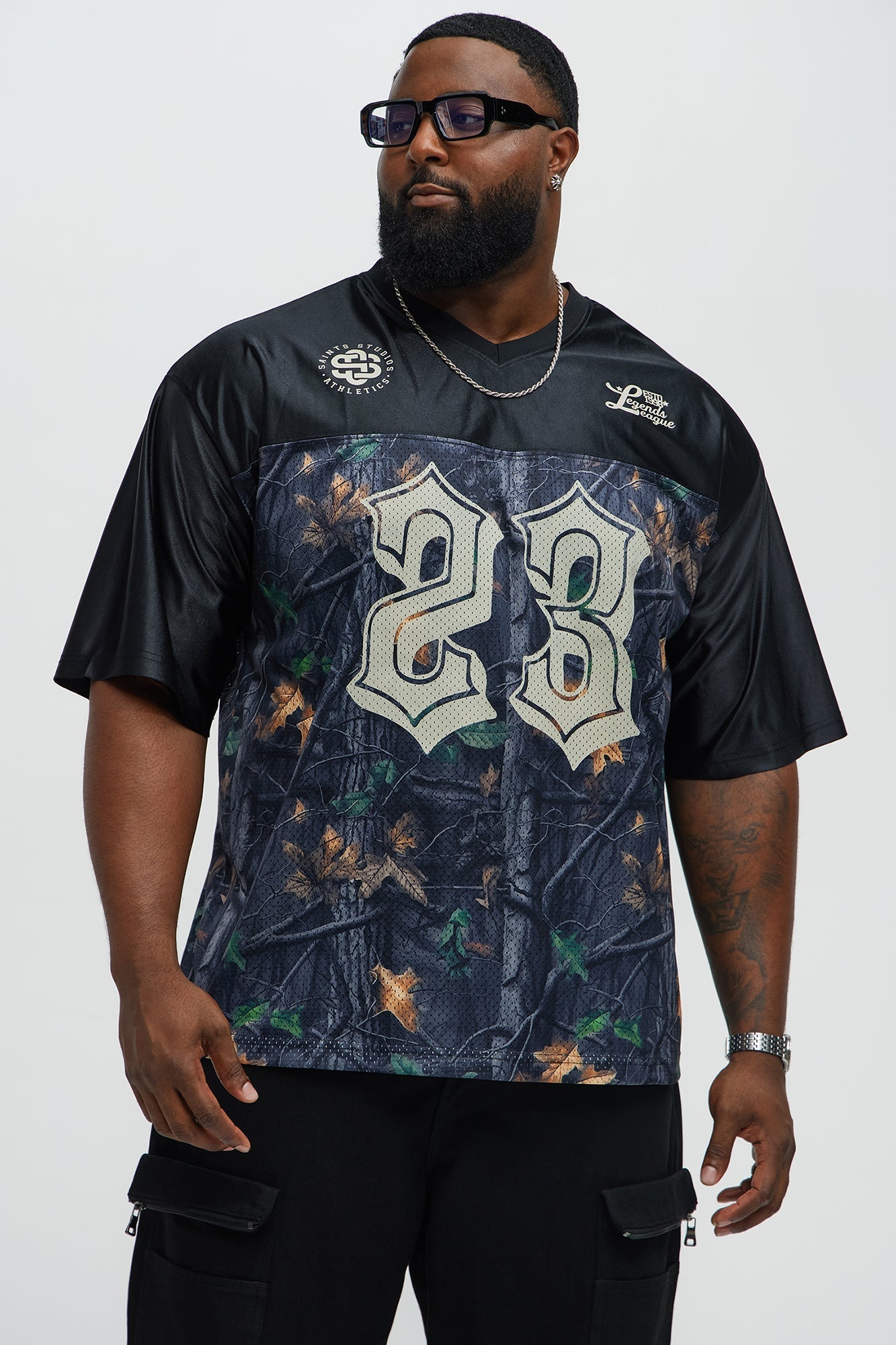 Saints Camo Short Sleeve Jersey - Black Fashion Nova