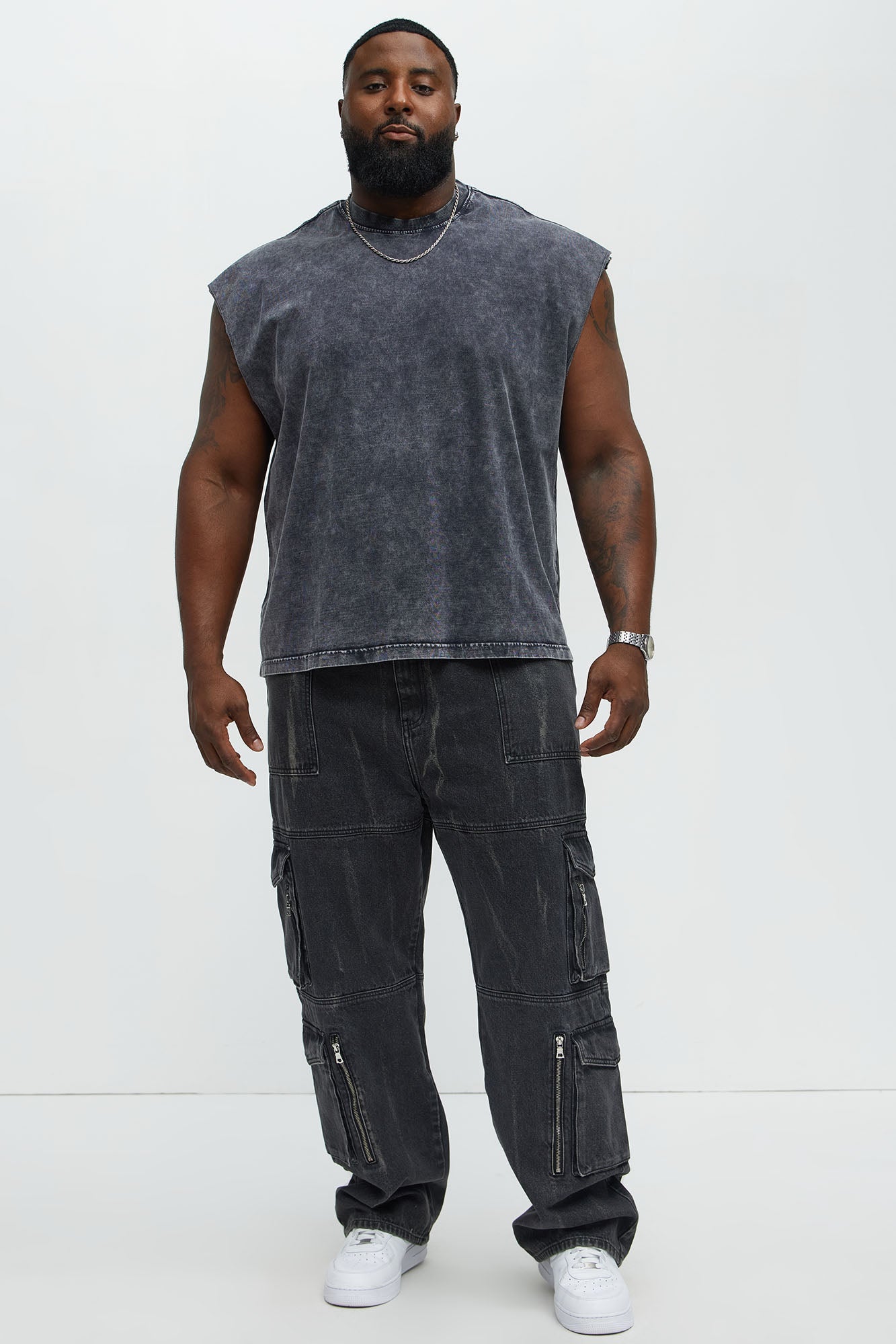 Relaxed Vintage Wash Heavyweight Muscle Tee - Black Wash Fashion Nova