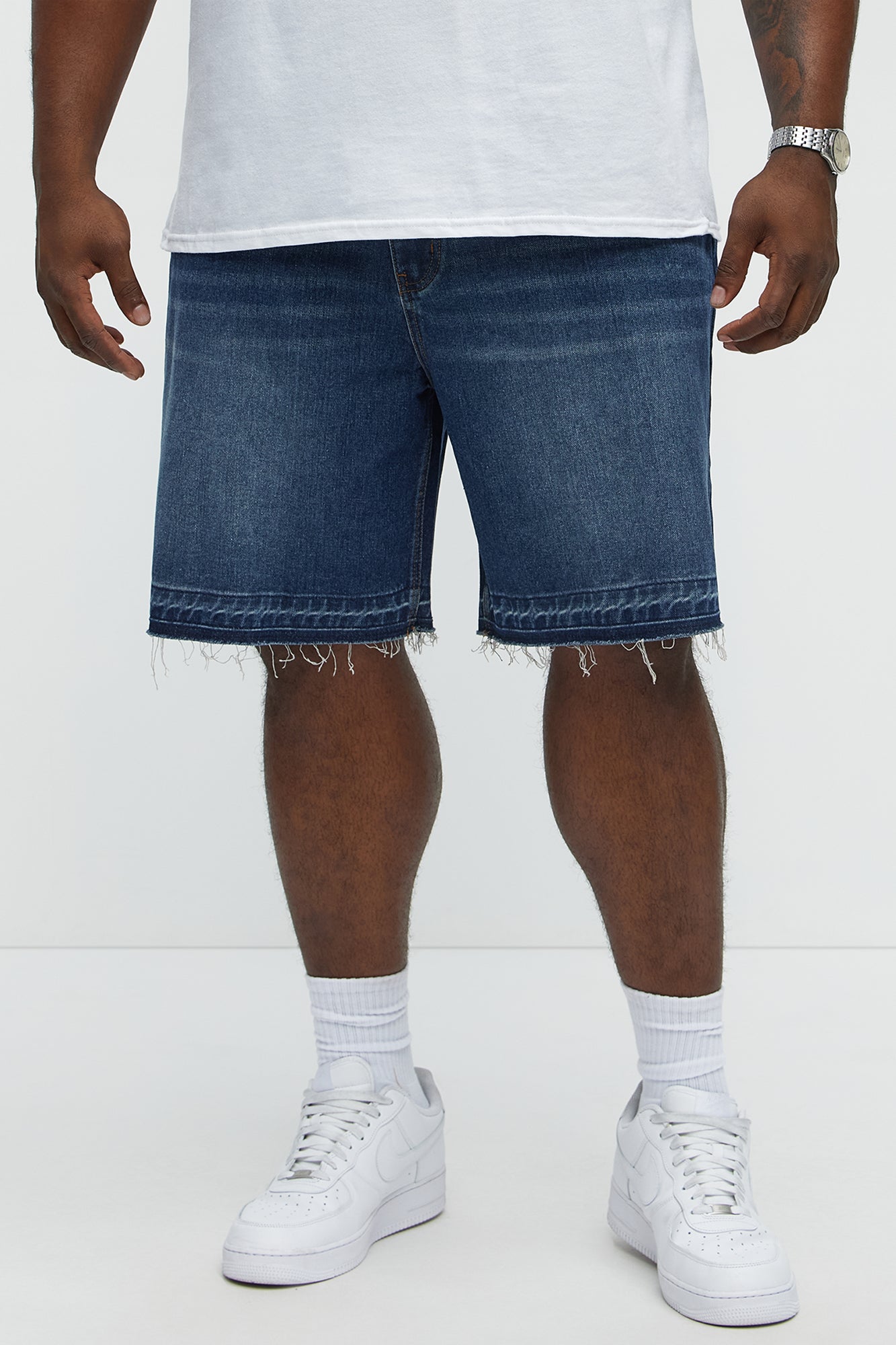 Relaxed Lemoyne Denim Shorts - Medium Blue Wash Fashion Nova