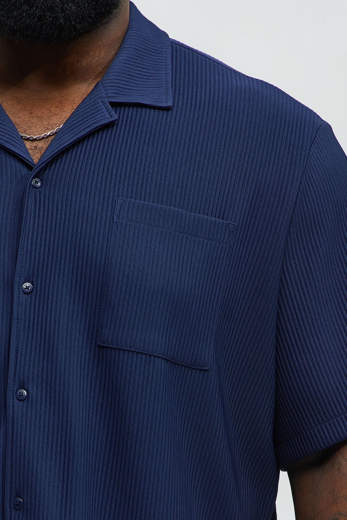 Show Up Short Sleeve Cuban Shirt - Navy Fashion Nova
