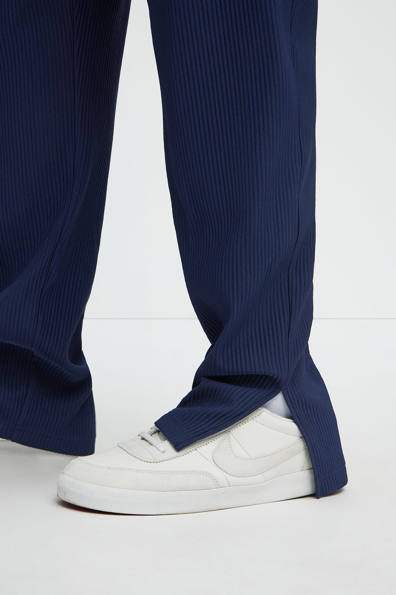 Show Up Slim Slit Pants - Navy Fashion Nova