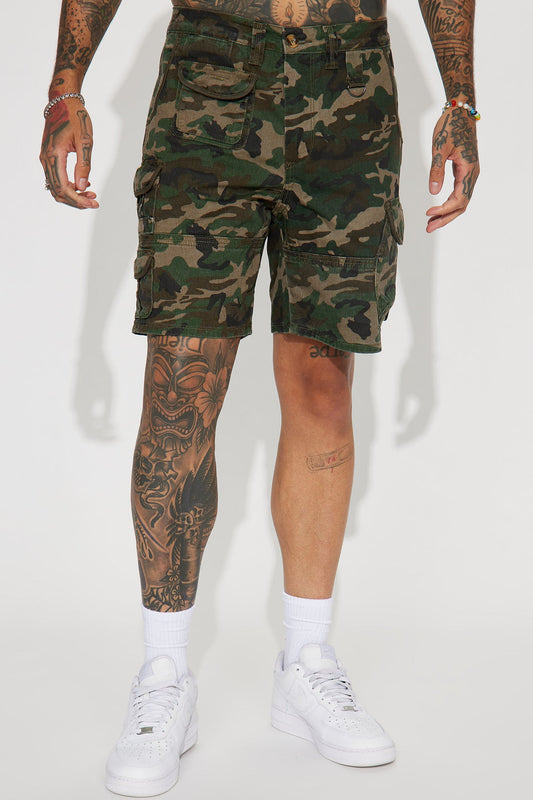 Get Out Twill Cargo Shorts - Camouflage Fashion Nova