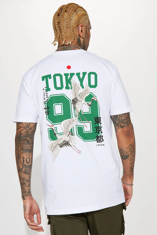 Tokyo 99 Short Sleeve Tee - White Fashion Nova