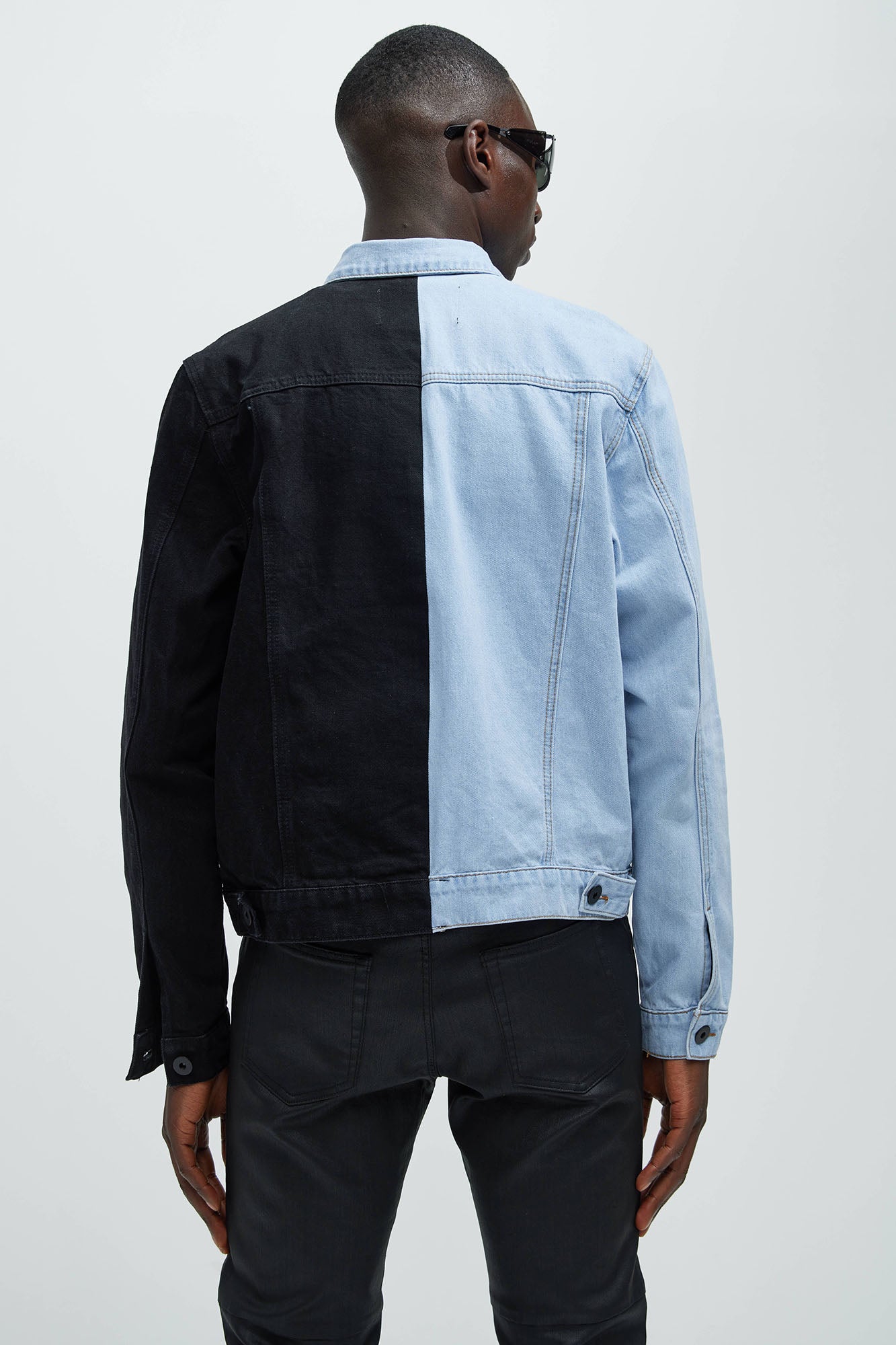 Two Tone Denim Jacket - Black/Combo Fashion Nova