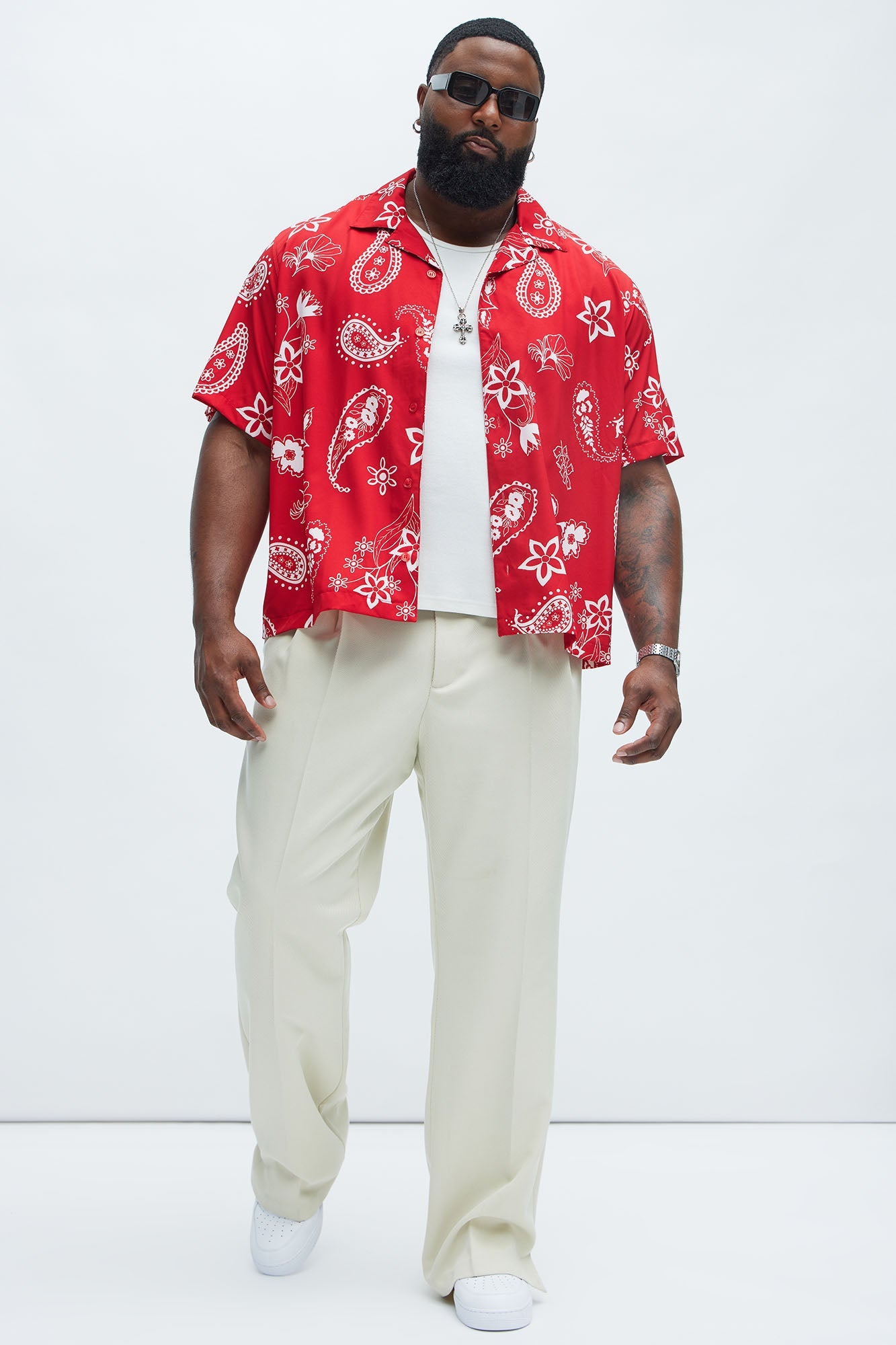 Gary Paisley Shirt - Red Fashion Nova