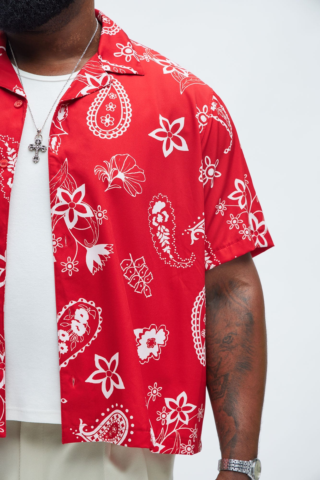 Gary Paisley Shirt - Red Fashion Nova