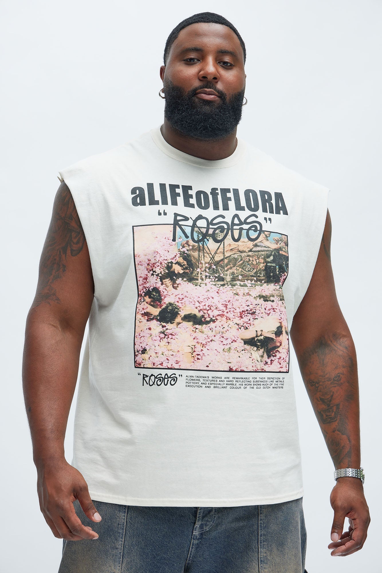 A Life Of Flora Sleeveless Tee - Tan Fashion Nova