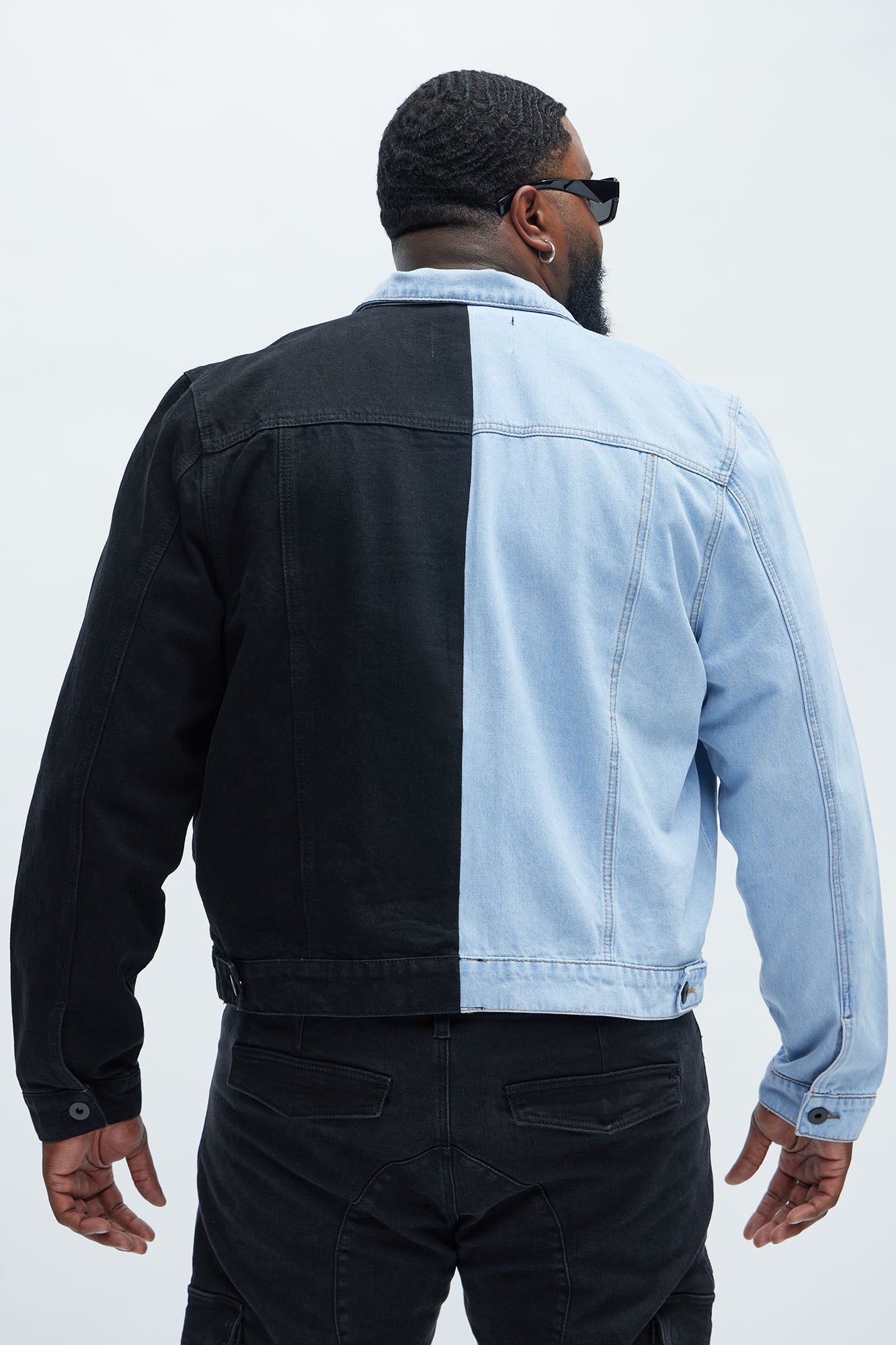 Two Tone Denim Jacket - Black/Combo Fashion Nova