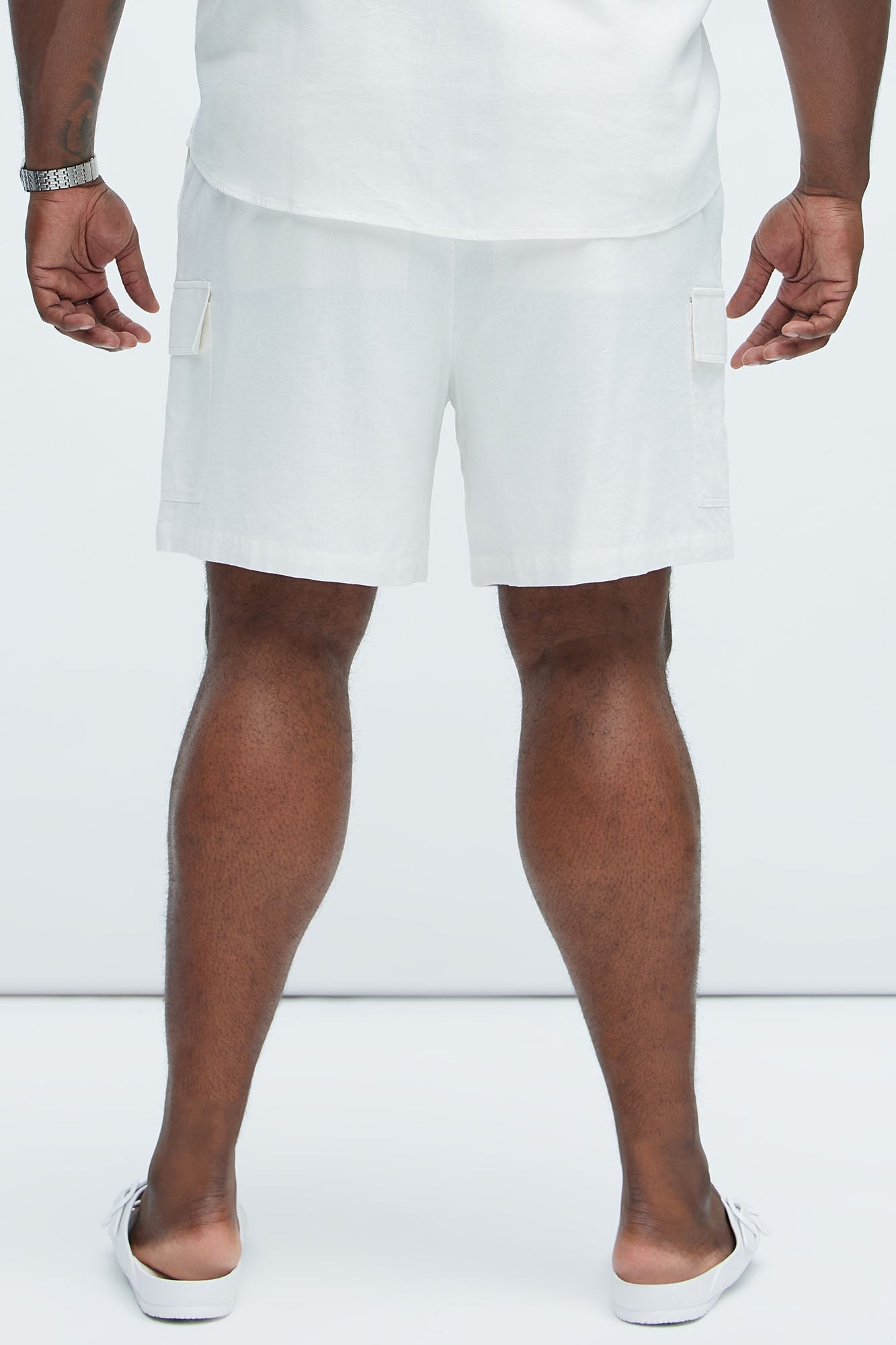 Bahamas Linen Cargo Shorts - White Fashion Nova
