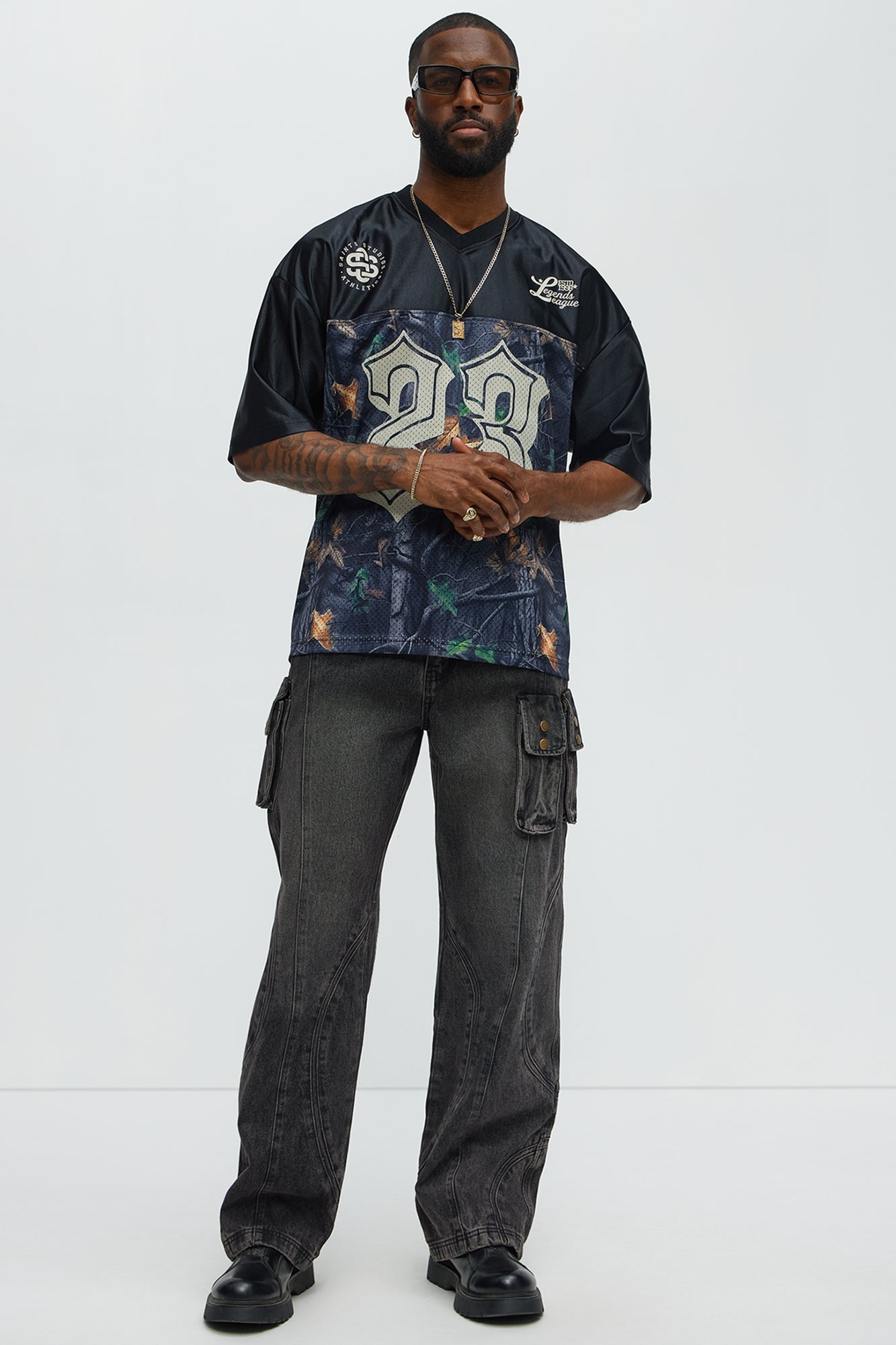 Saints Camo Short Sleeve Jersey - Black Fashion Nova