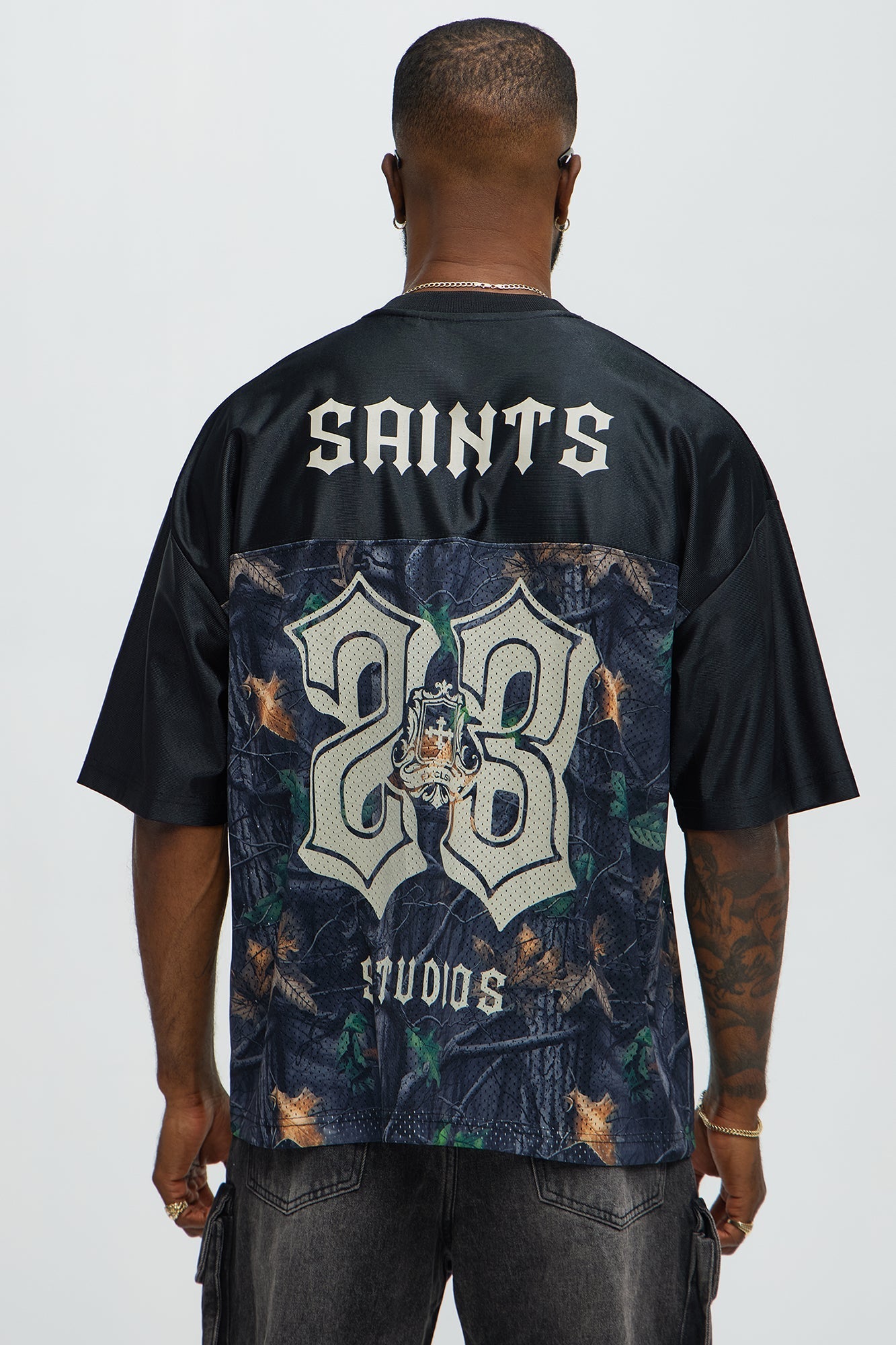 Saints Camo Short Sleeve Jersey - Black Fashion Nova