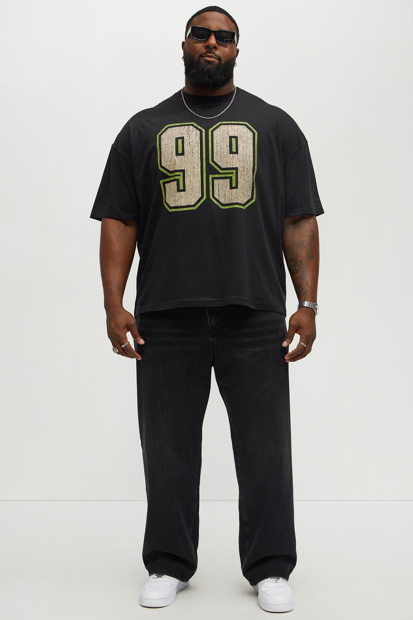 Athletic 99 Oversized Short Sleeve Tee - Black Fashion Nova
