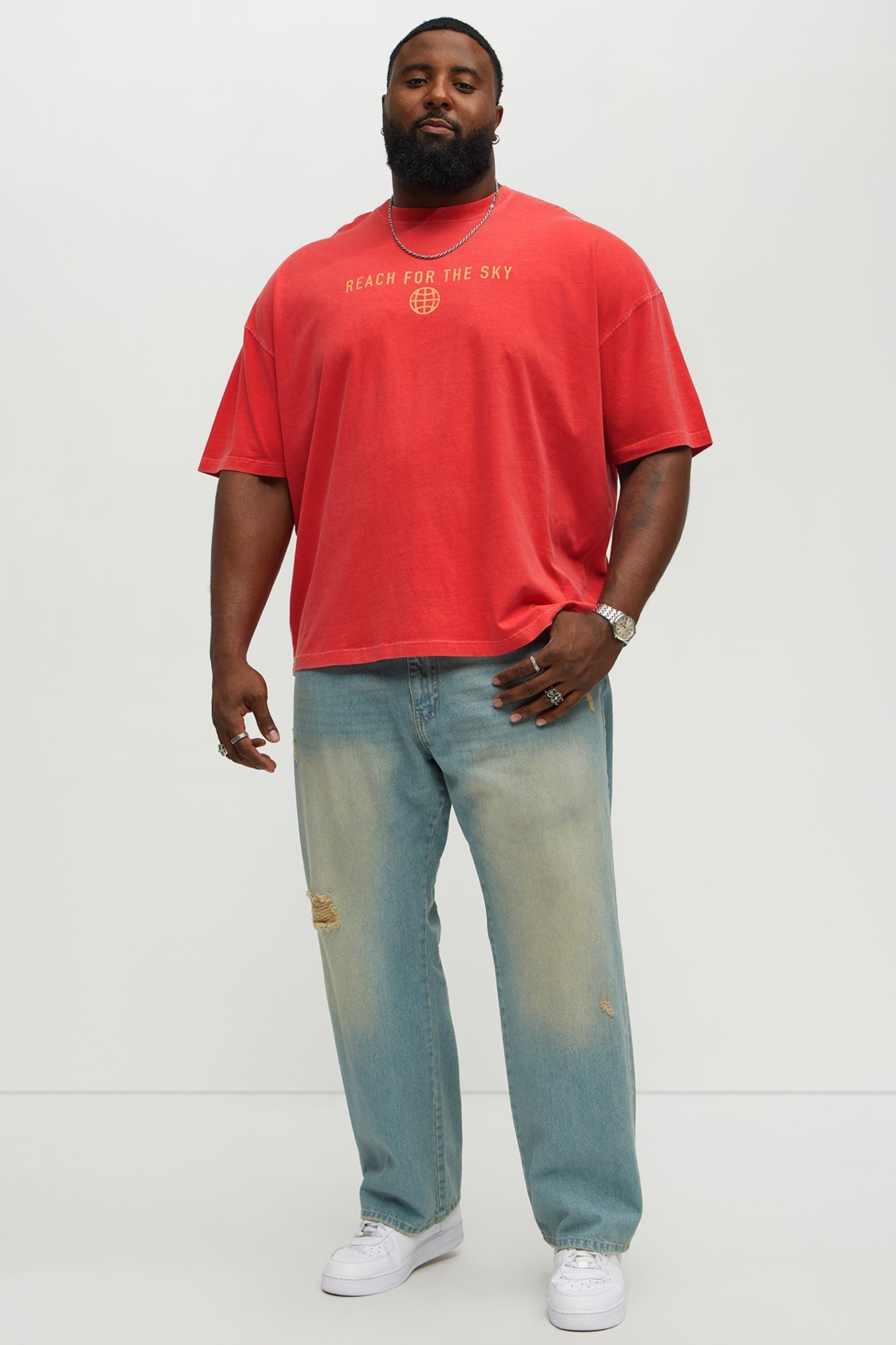 Reach For The Sky Oversized Short Sleeve Tee - Coral Fashion Nova