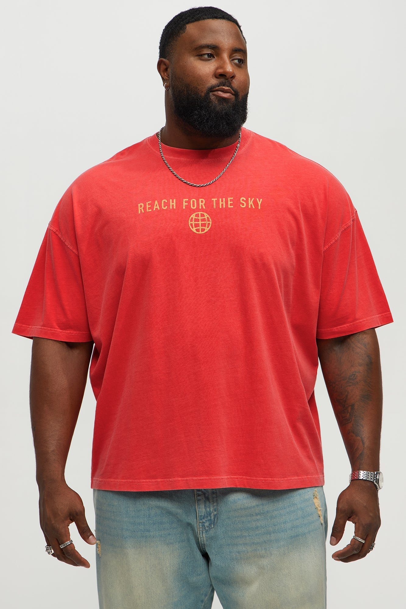 Reach For The Sky Oversized Short Sleeve Tee - Coral Fashion Nova