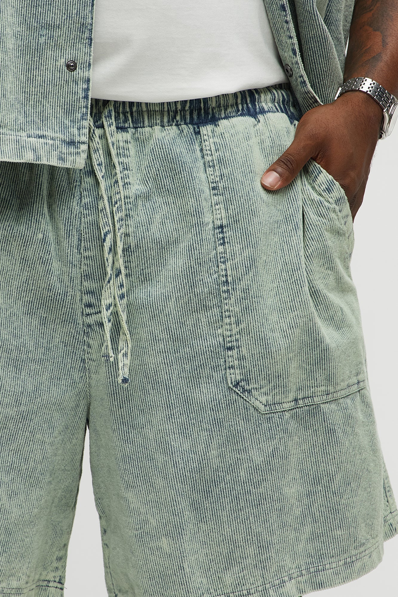 Ohio Corduroy Relaxed Shorts - Blue/combo Fashion Nova