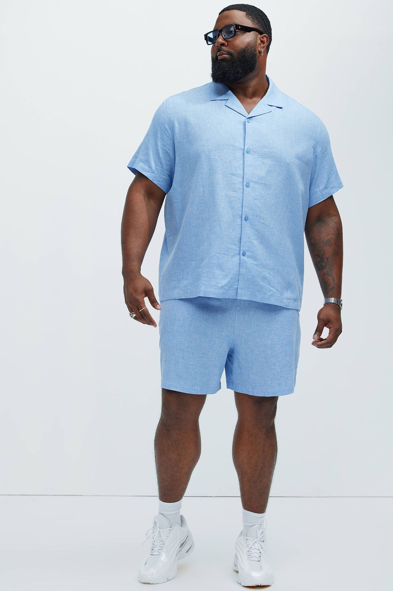 Bahamas Linen Shirt - Ice Blue Fashion Nova