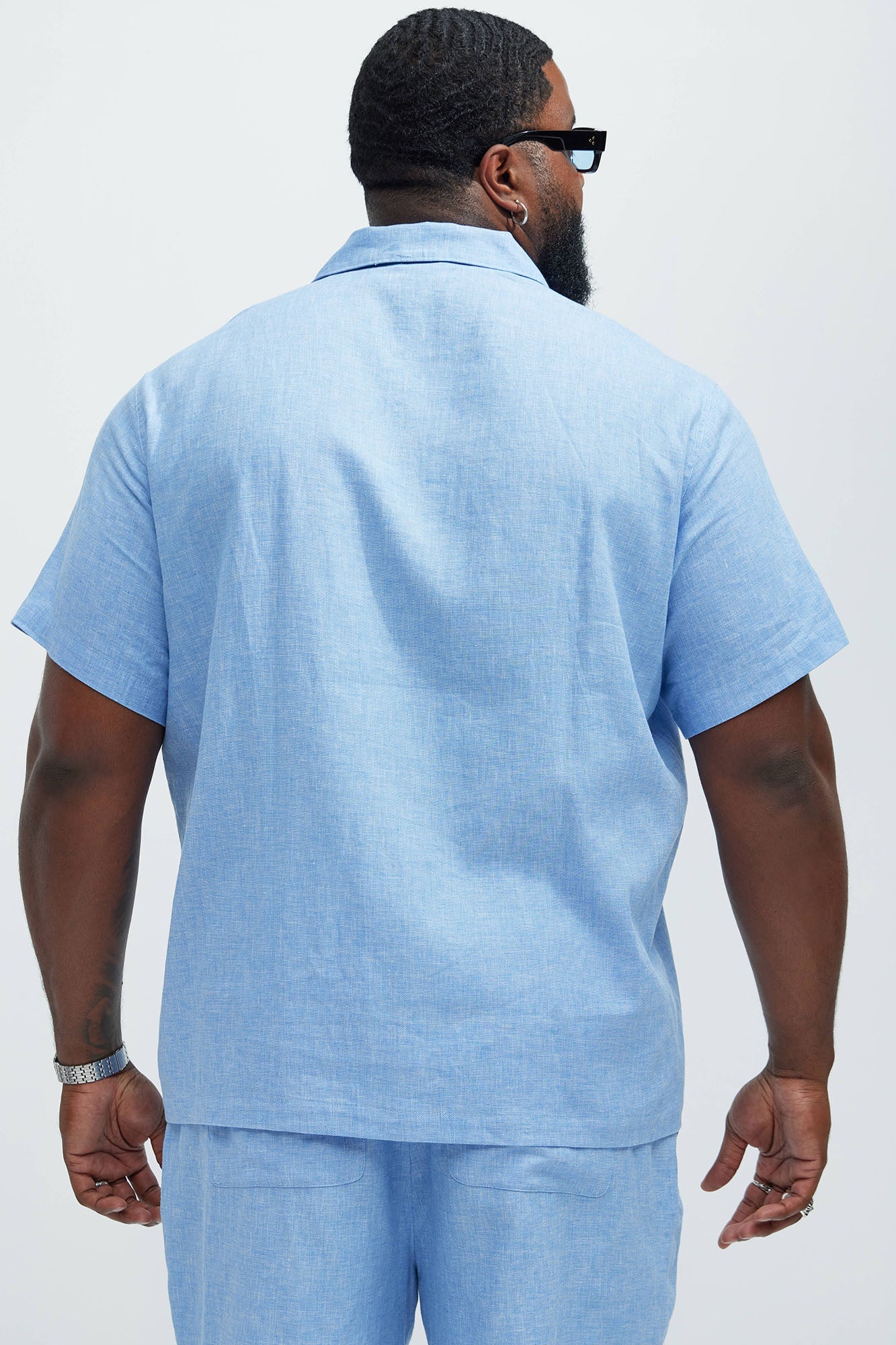Bahamas Linen Shirt - Ice Blue Fashion Nova