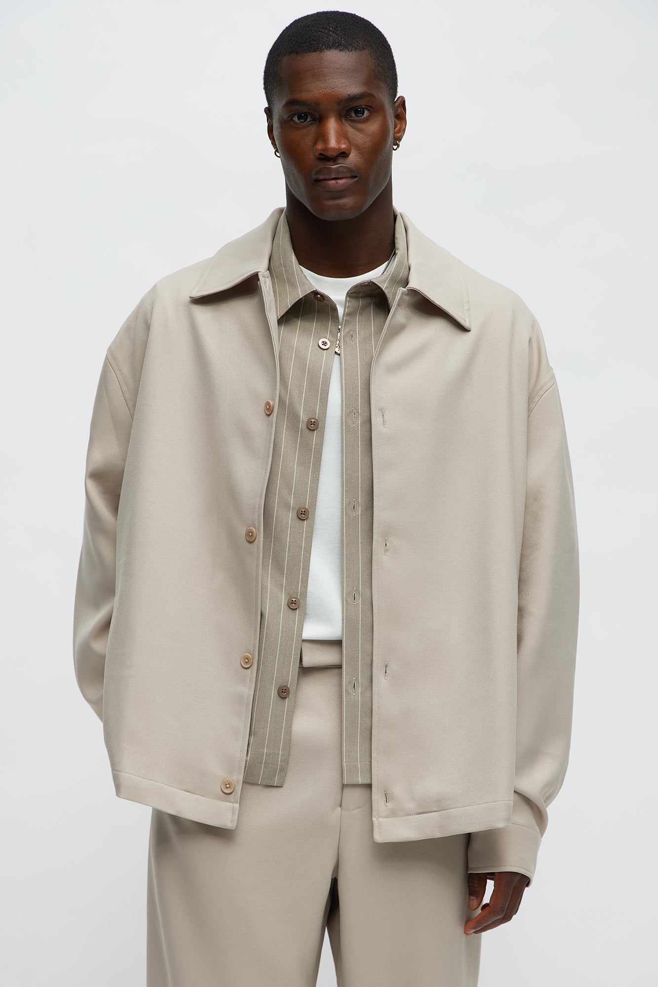 Relaxed Mara Overshirt - Tan Fashion Nova