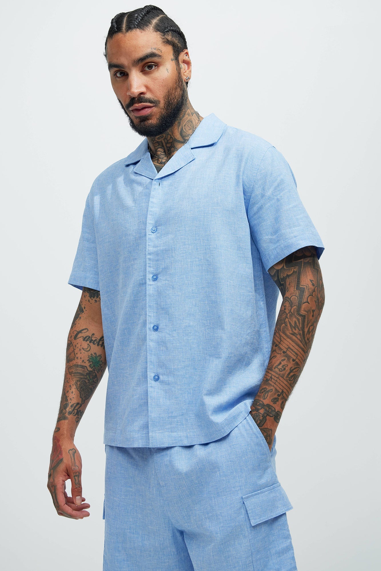 Bahamas Linen Shirt - Ice Blue Fashion Nova
