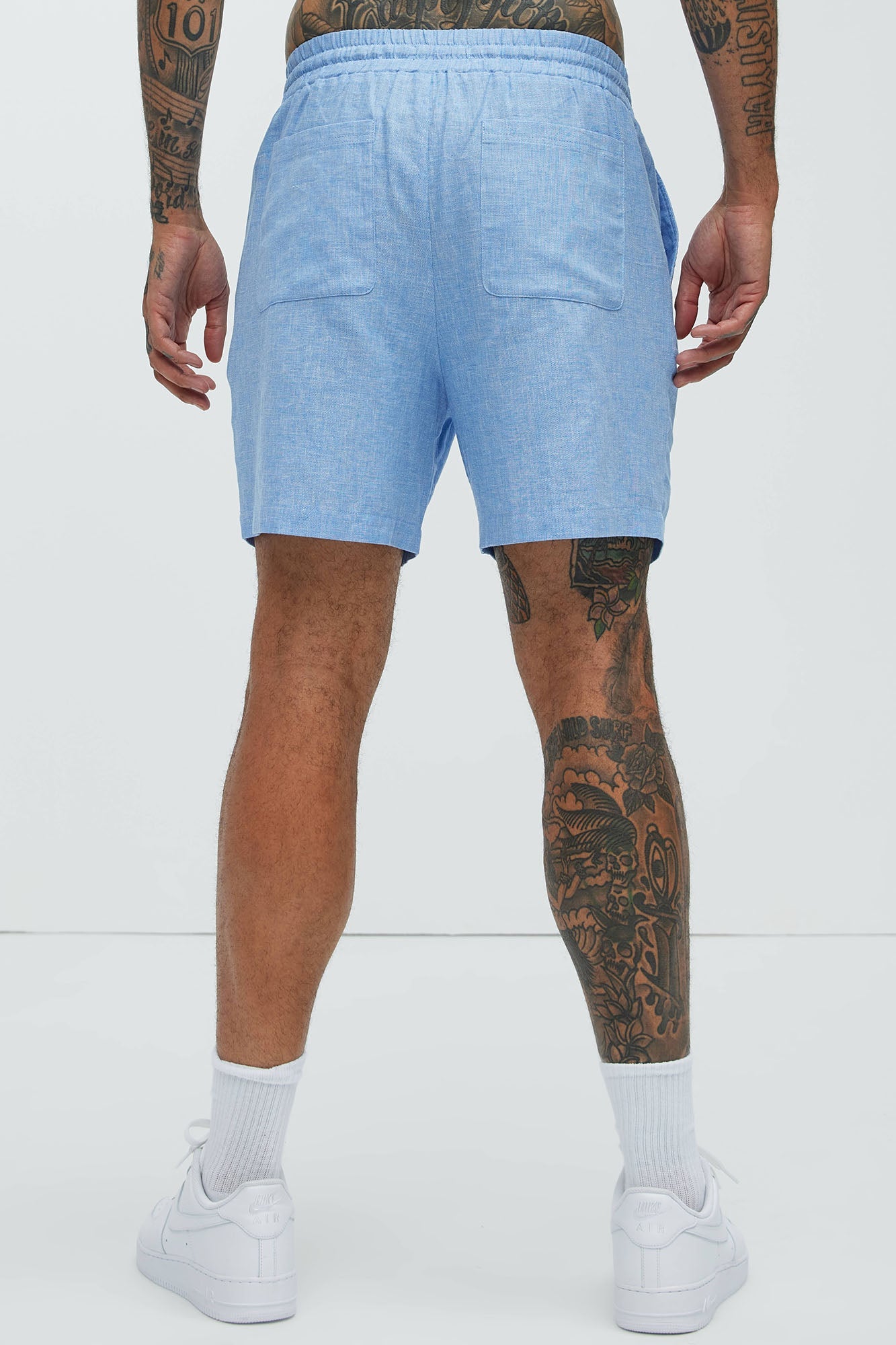 Bahamas Linen Shorts - Ice Blue Fashion Nova