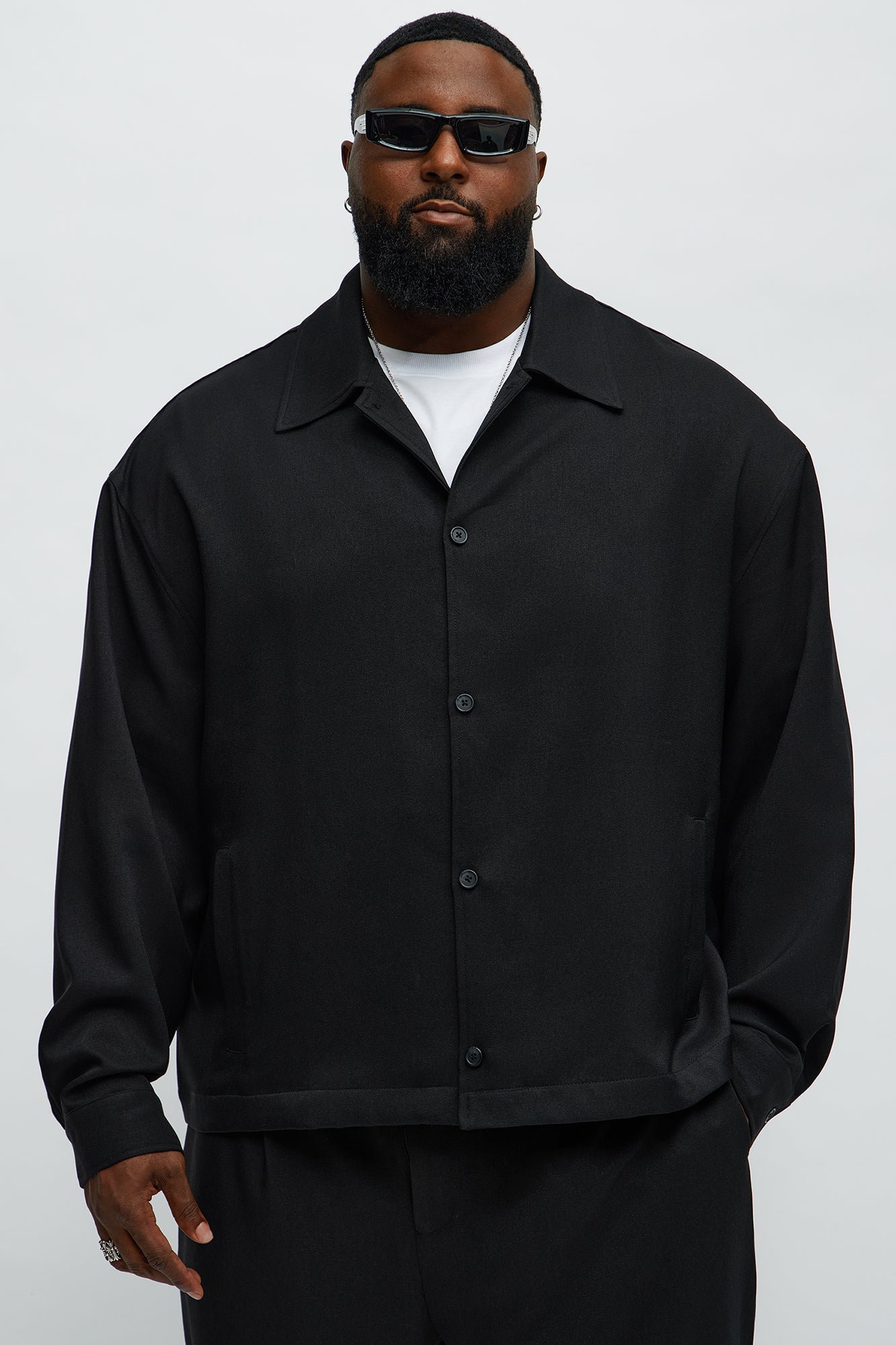 Relaxed Mara Overshirt - Black Fashion Nova