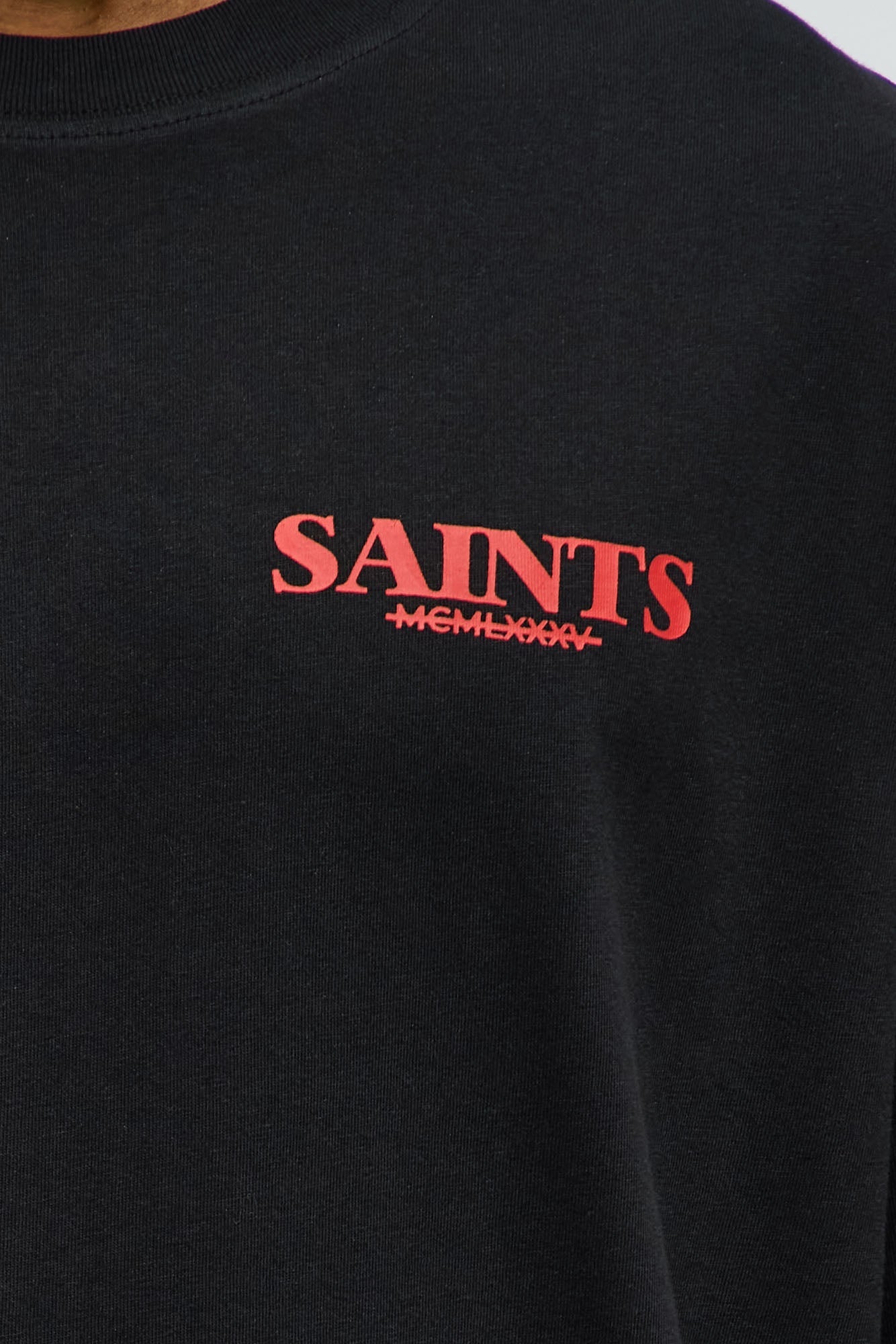 Unseen Saints Oversized Short Sleeve Tee - Black Fashion Nova