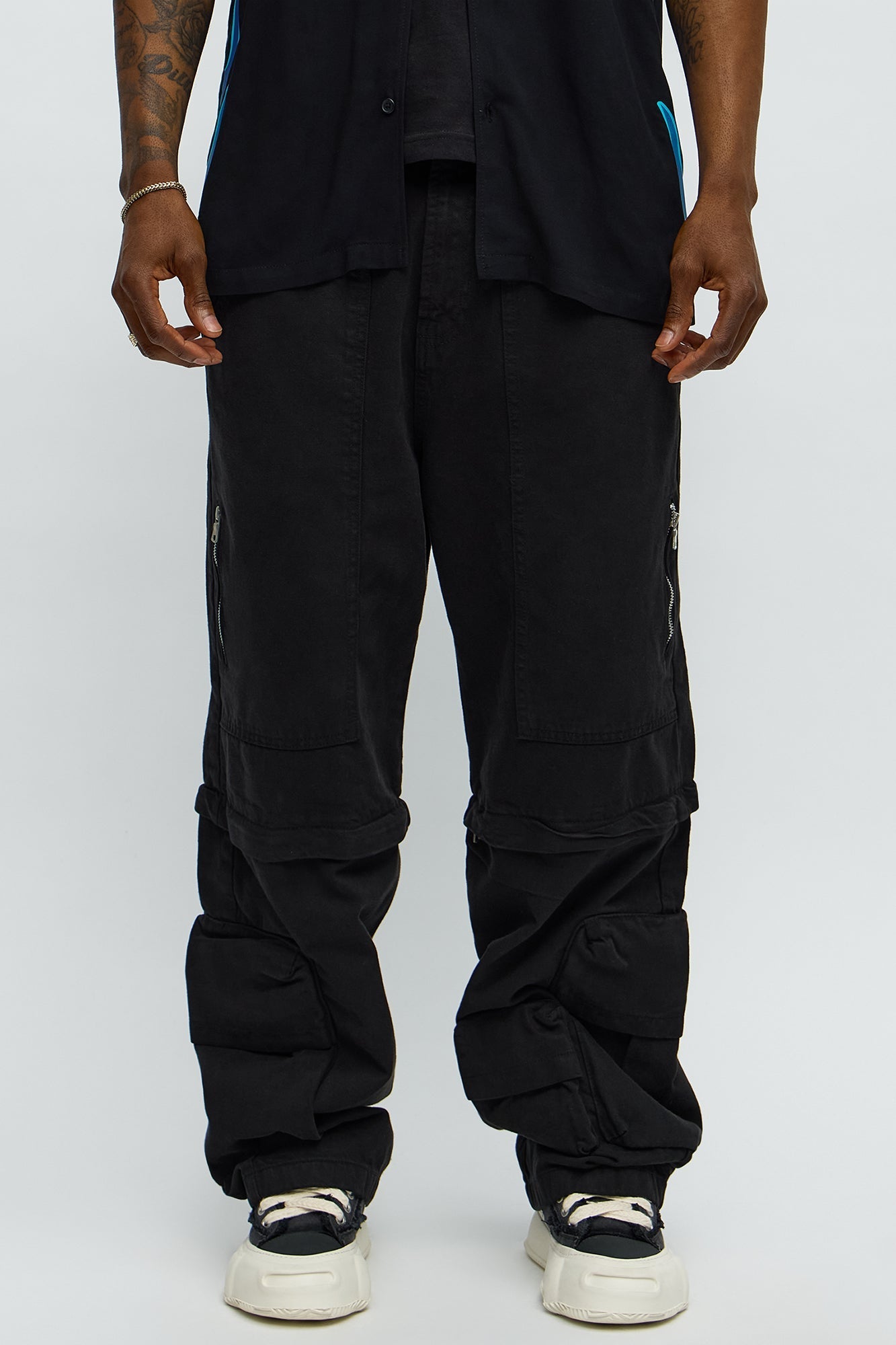 Maybe Next Time Zip Off Baggy Cargo Pants - Black Fashion Nova